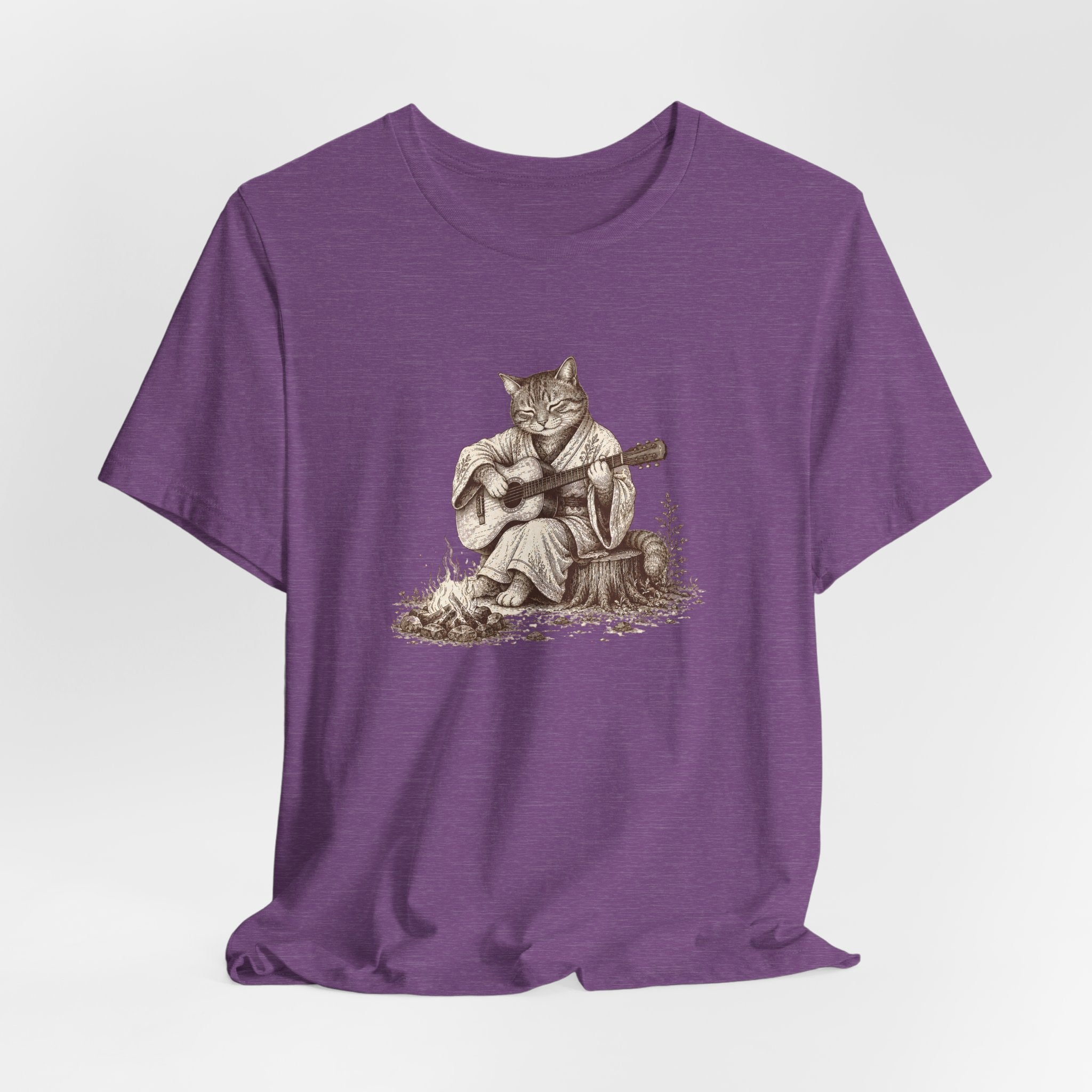Cat Playing Guitar T‑Shirt – Vintage Acoustic Cat Music Tee