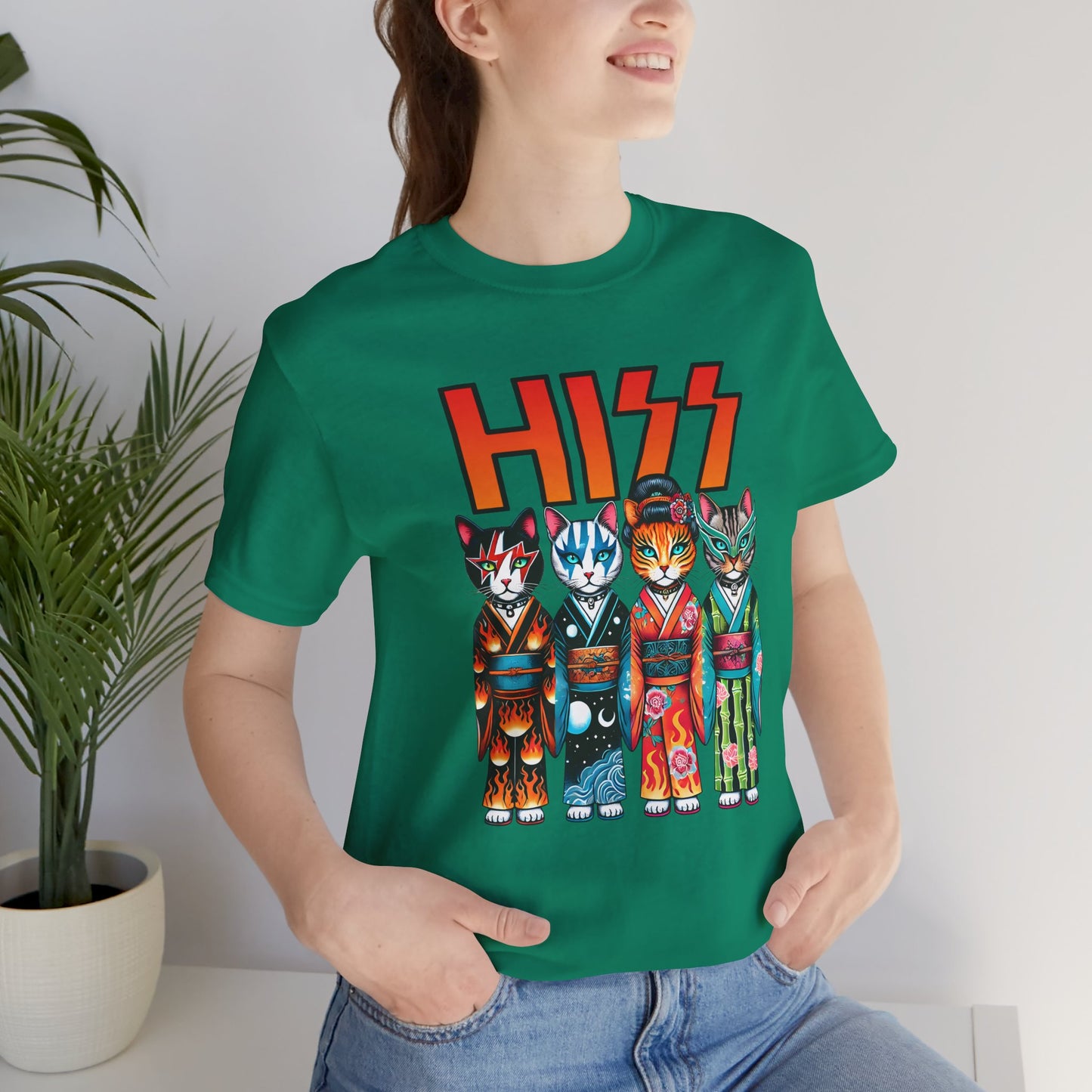 HISS Lustige Kimono-Katzen - Unisex T-Shirt