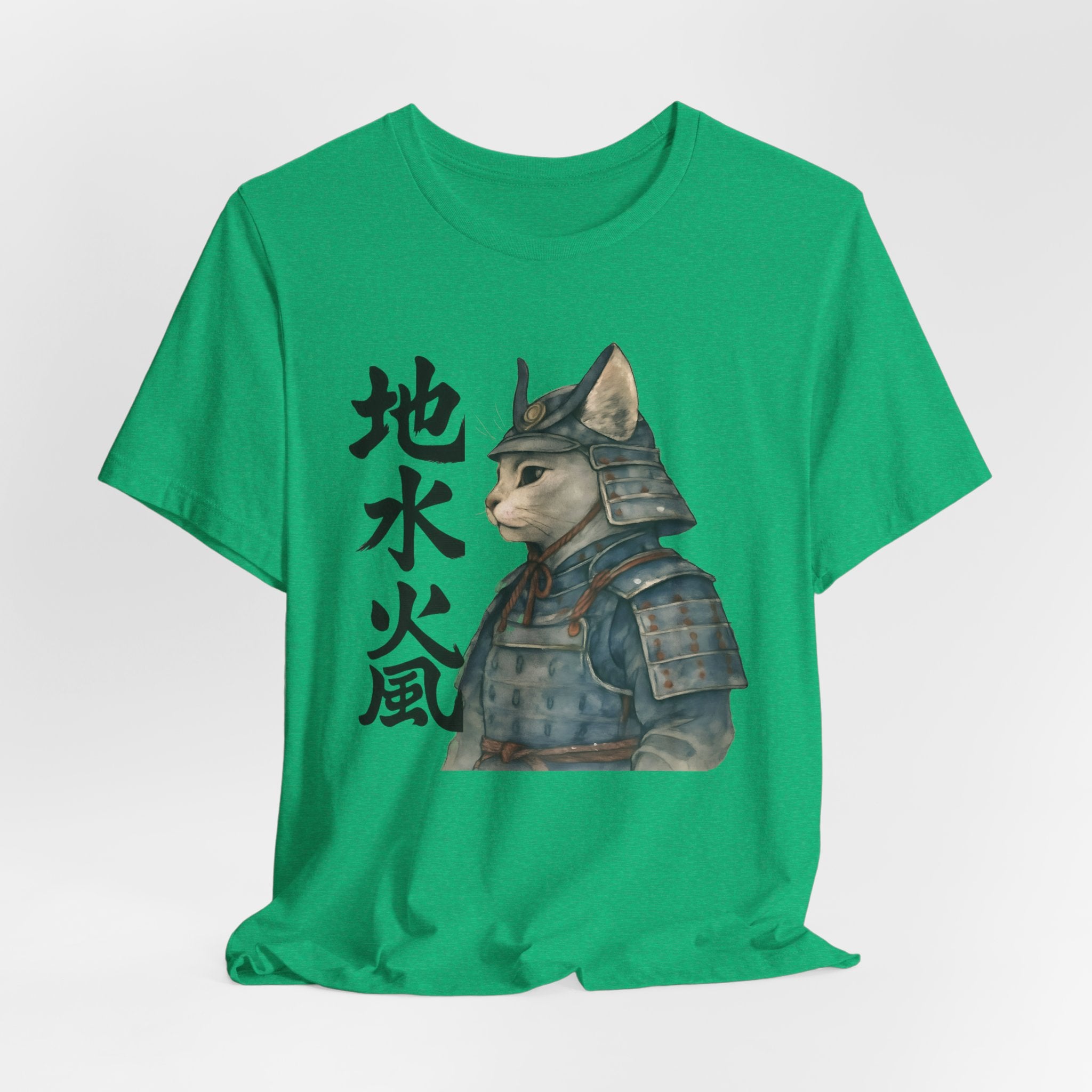 Samurai Cat Watercolor Tee | Japanese Kimono Neko Cat