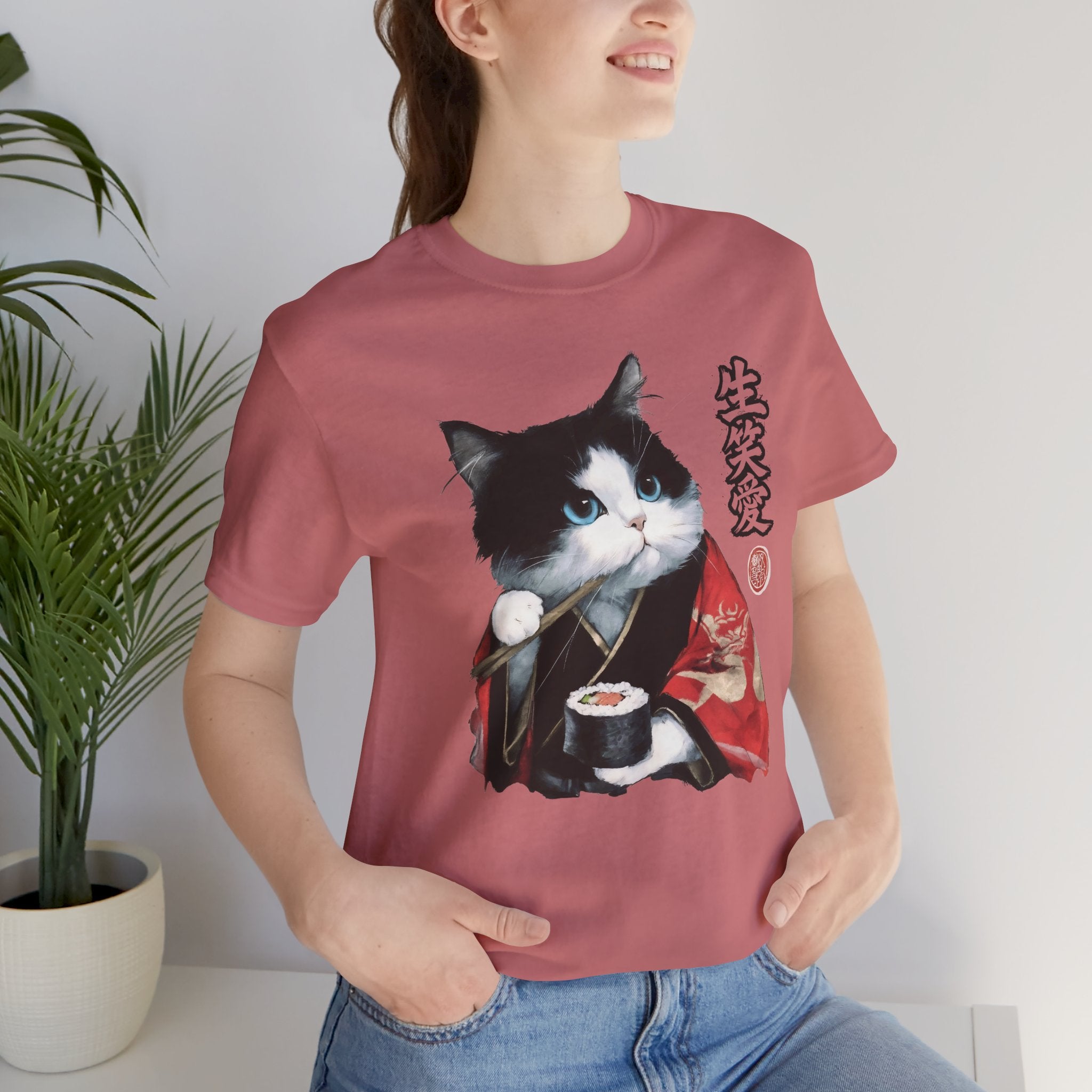 Sushi Cat kimono Cat T-Shirt | Japanese Neko Cat Art