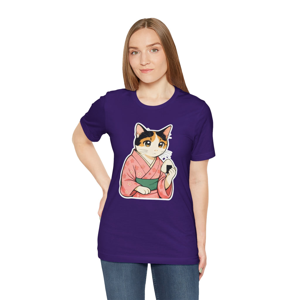 Onigiri Kimono Cat Shirt - Cute Japanese Comfort Food Tee