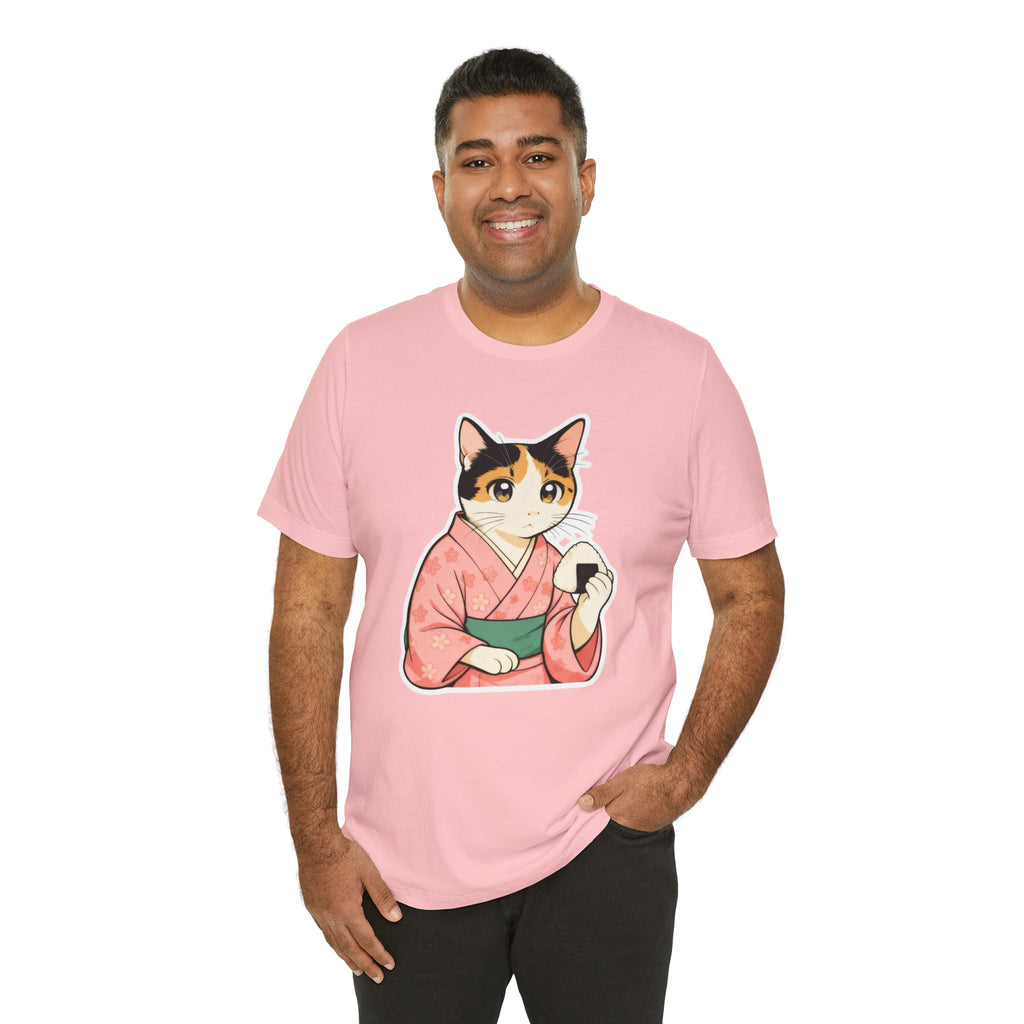 Onigiri Kimono Cat Shirt - Cute Japanese Comfort Food Tee