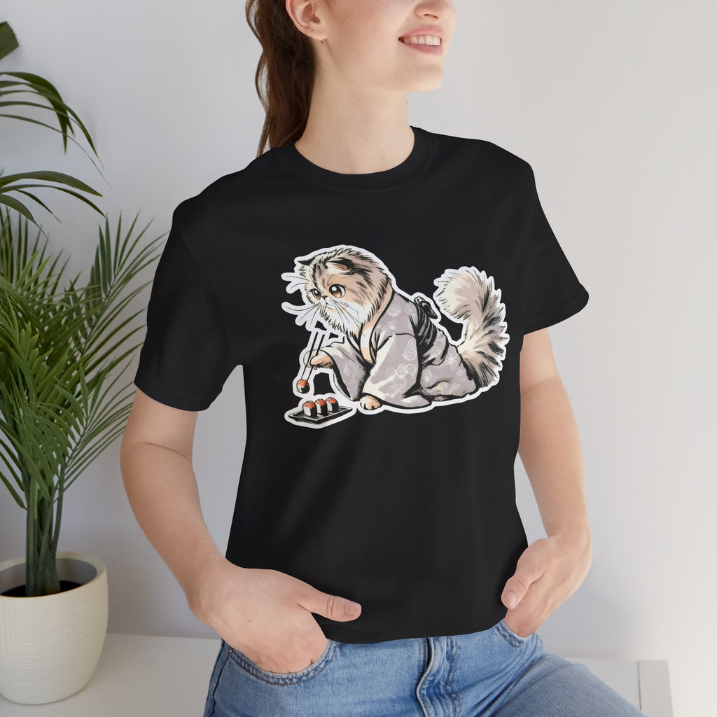 Sushi Cat Chopsticks Shirt - Cute Japanese Tee