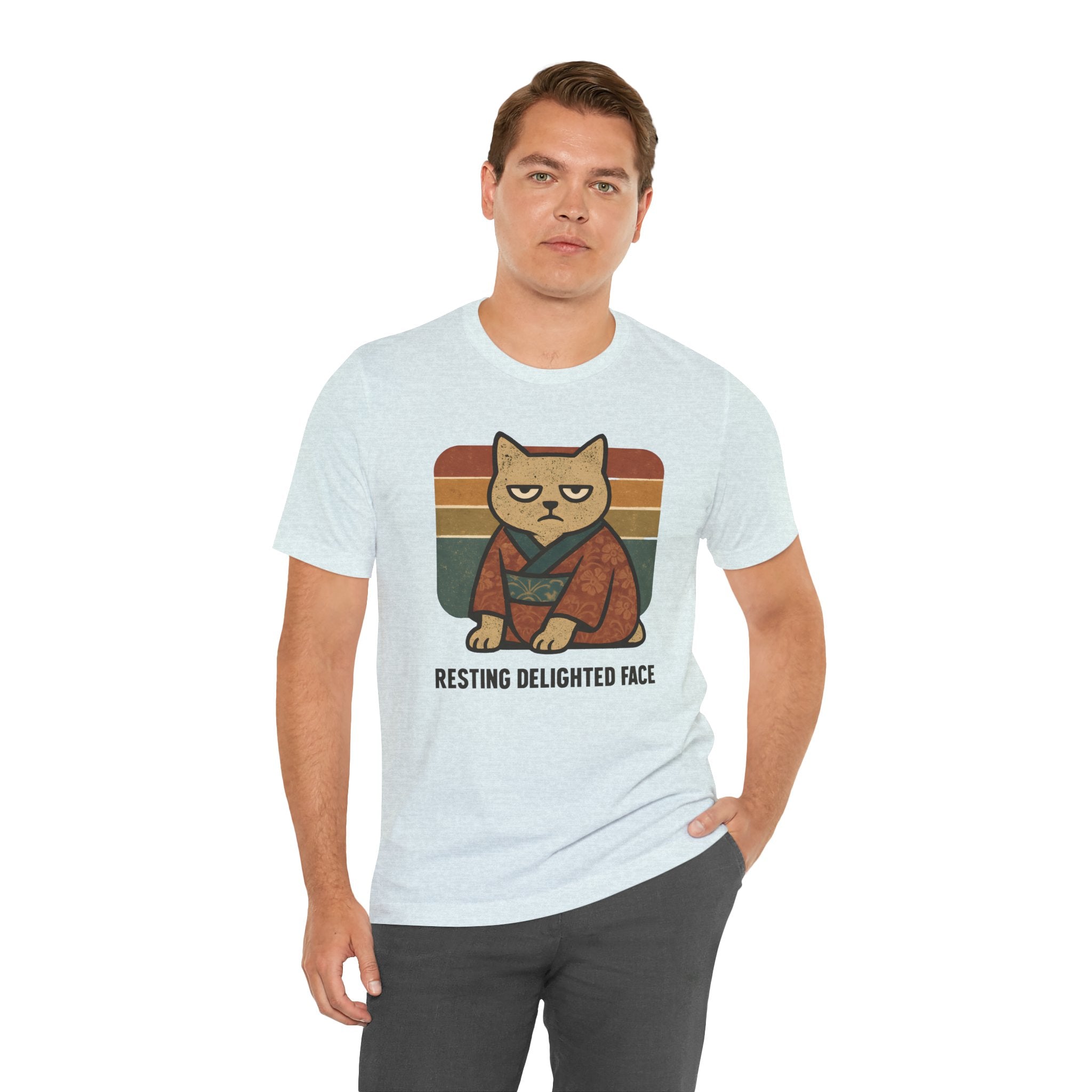 Resting Delighted Face - Grumpy Kimono Cat Vintage T-Shirt