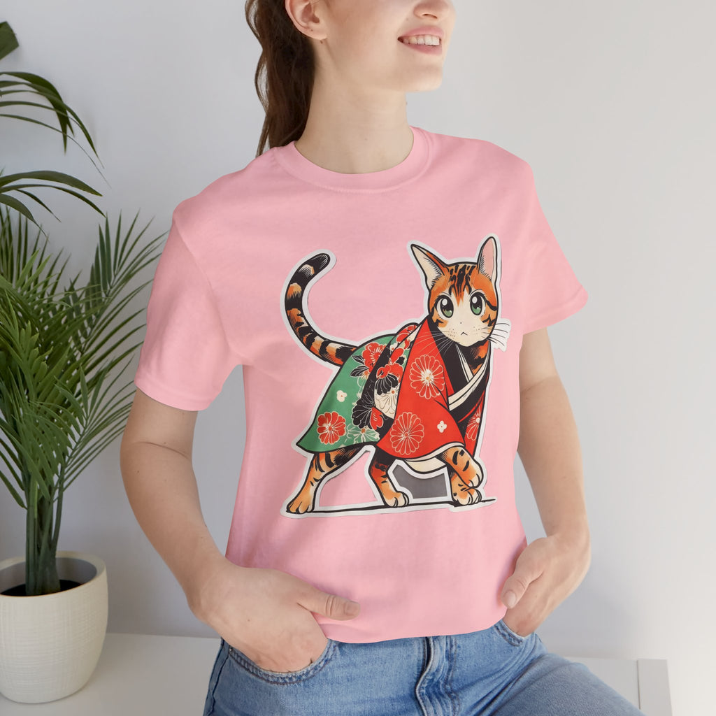 Japanese Kimono Cat Shirt Soft Calm Tee