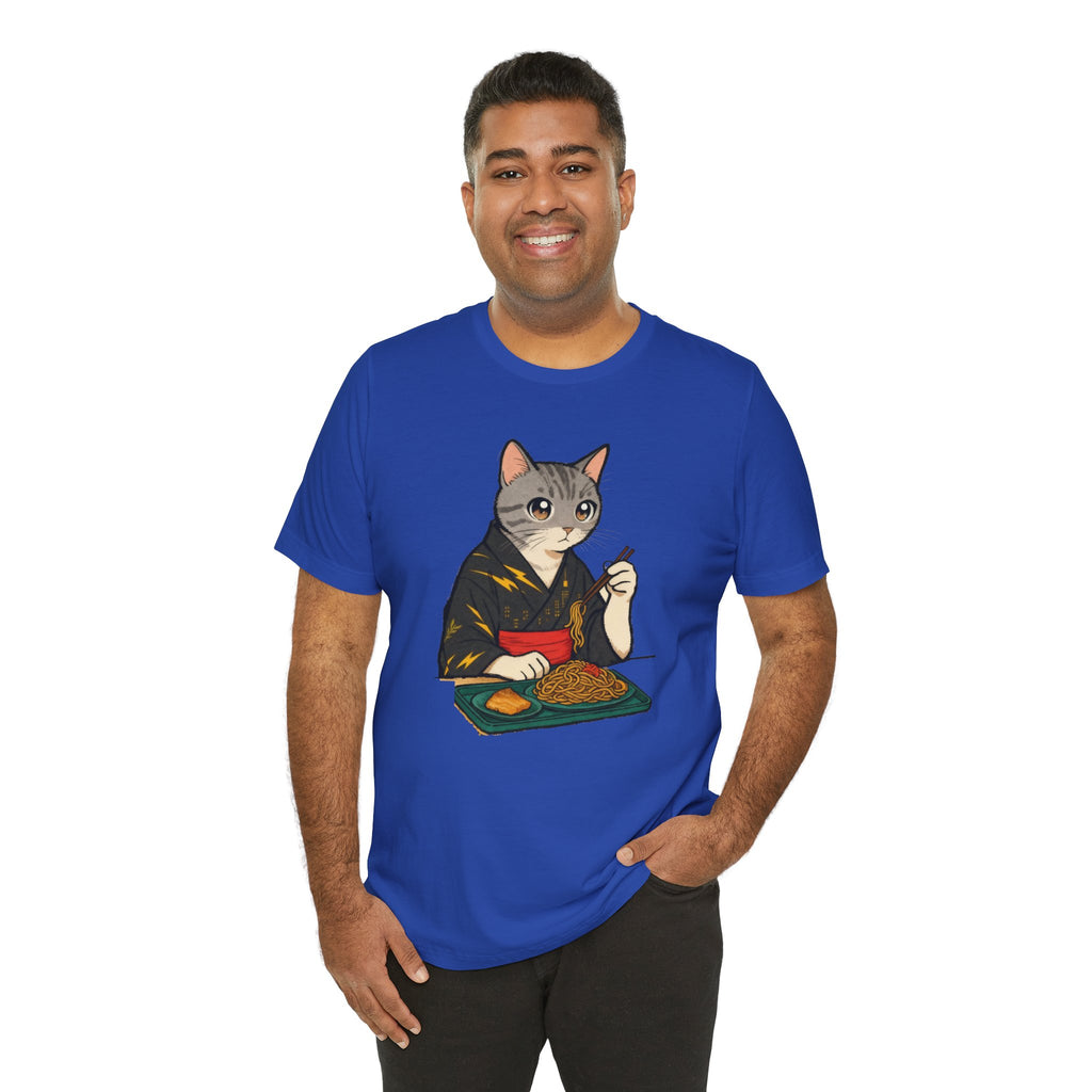 Yakisoba Noodle Cat Shirt - Japanese Street Food Kimono Cat Tee - Kimono Cats Collection