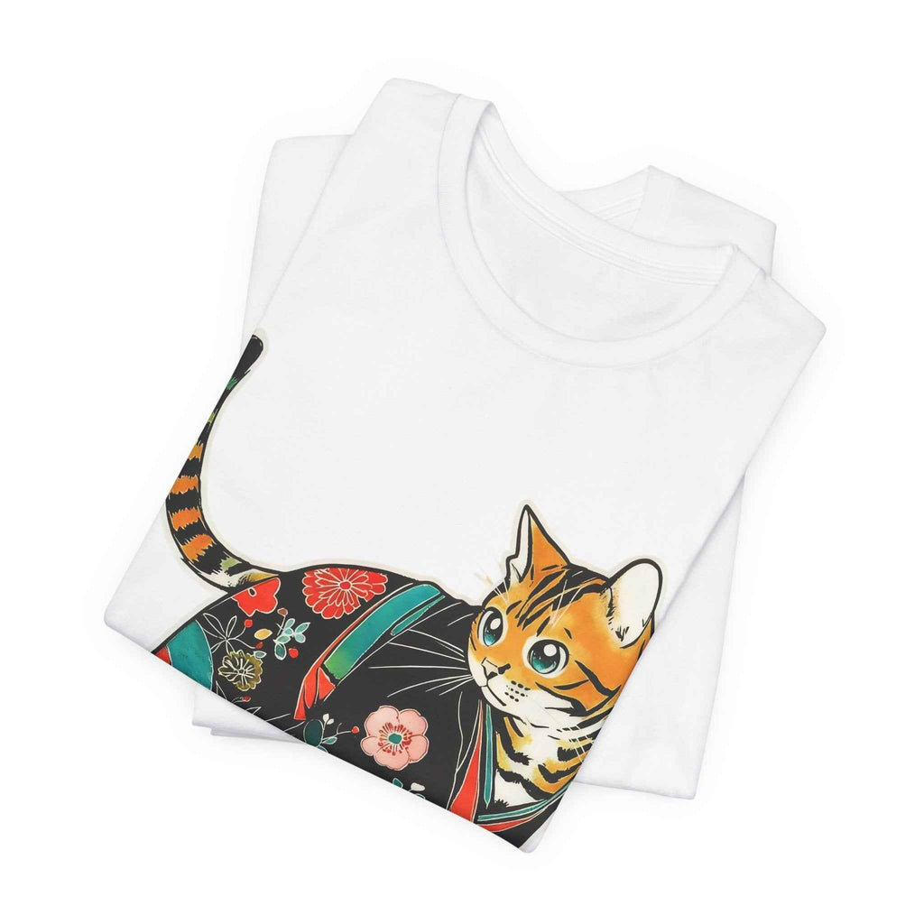 Japanese Kawaii Cat Shirt Quiet Cute Kimono Tee