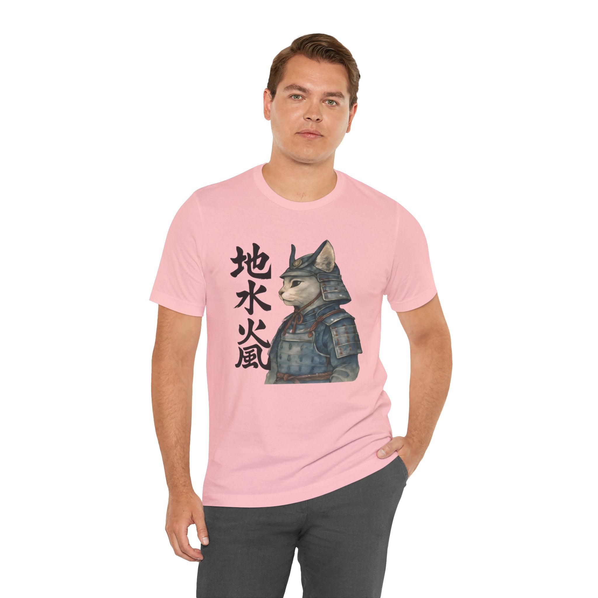Samurai Cat Watercolor Tee | Japanese Kimono Neko Cat