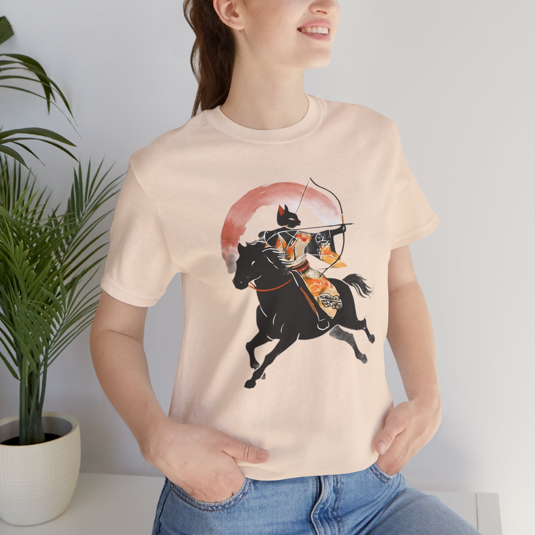 Year of the Horse Archer Cat T-Shirt | Japanese Zodiac Ukiyo-e Kimono Neko