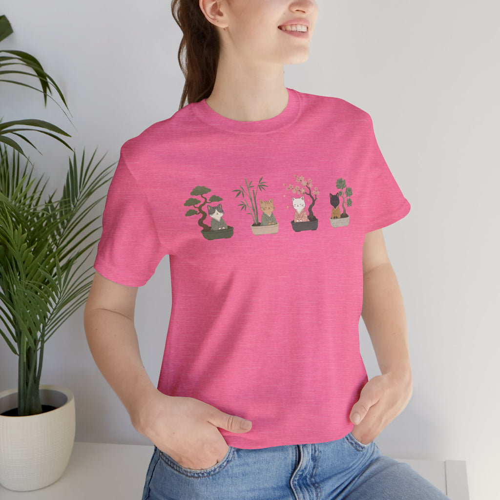 Bonsai Collection Tee — Minimal Cat Graphic T-Shirt