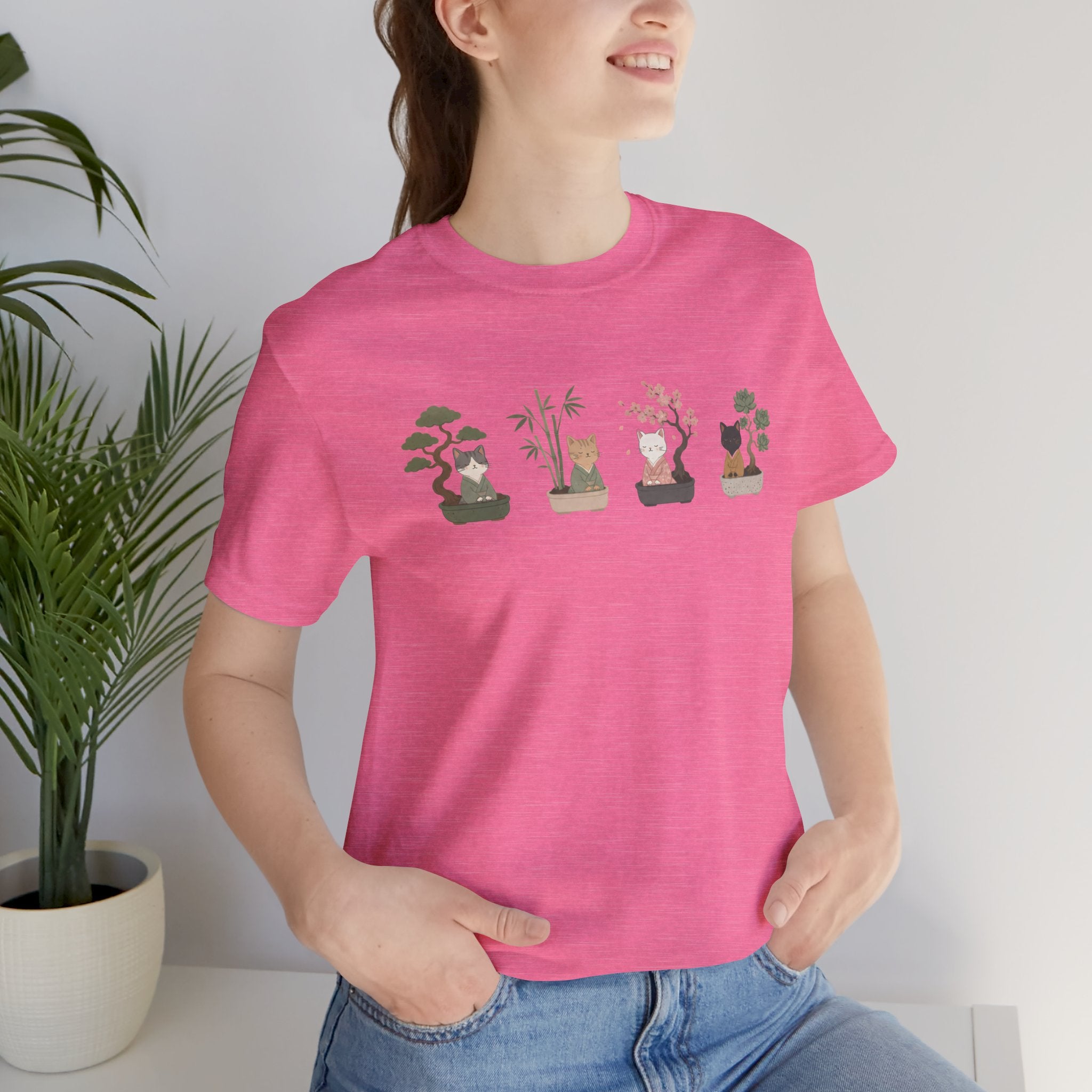 Bonsai Collection Tee — Minimal Cat Graphic T-Shirt