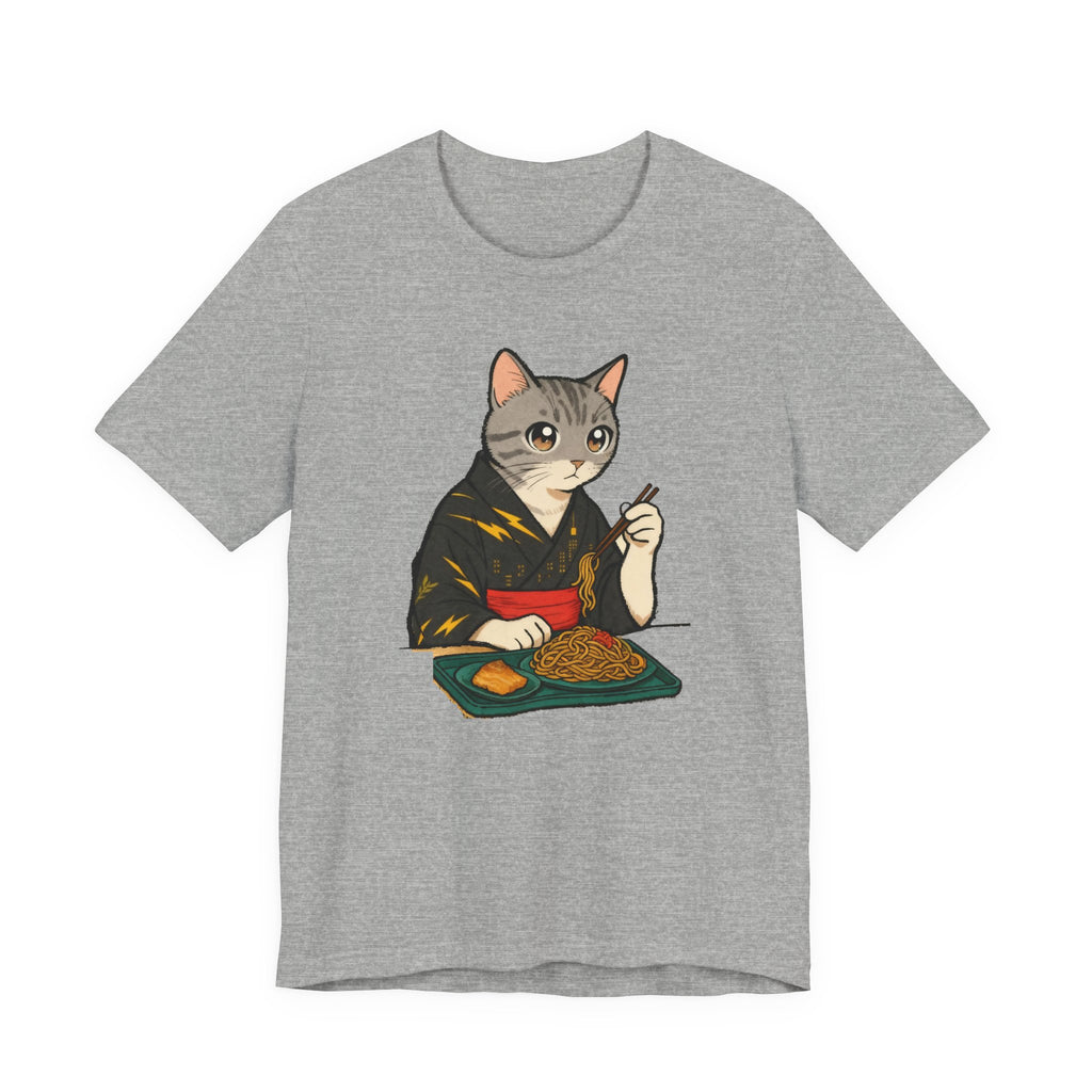 Yakisoba Noodle Cat Shirt - Japanese Street Food Kimono Cat Tee