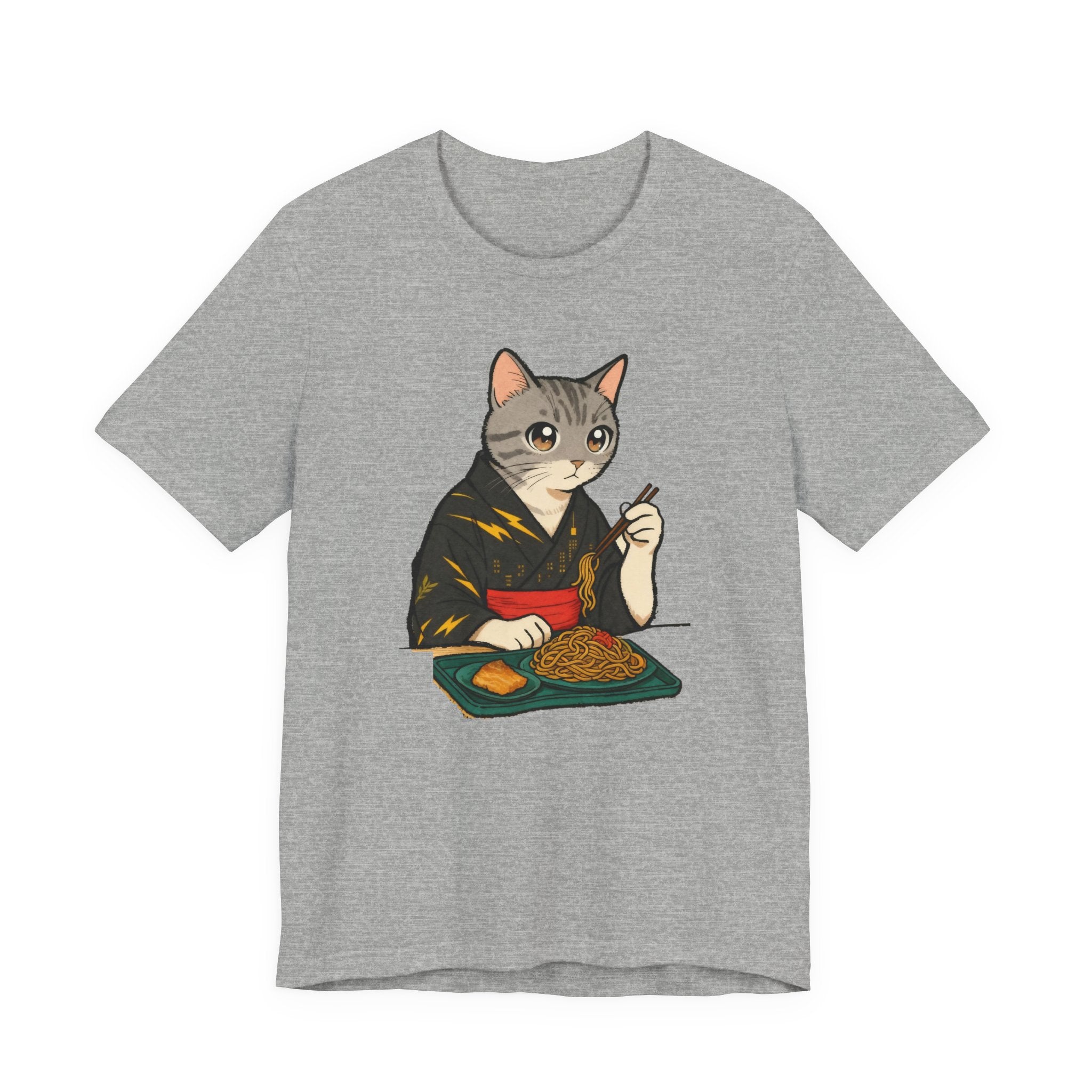 Yakisoba Noodle Cat Shirt - Japanese Street Food Kimono Cat Tee