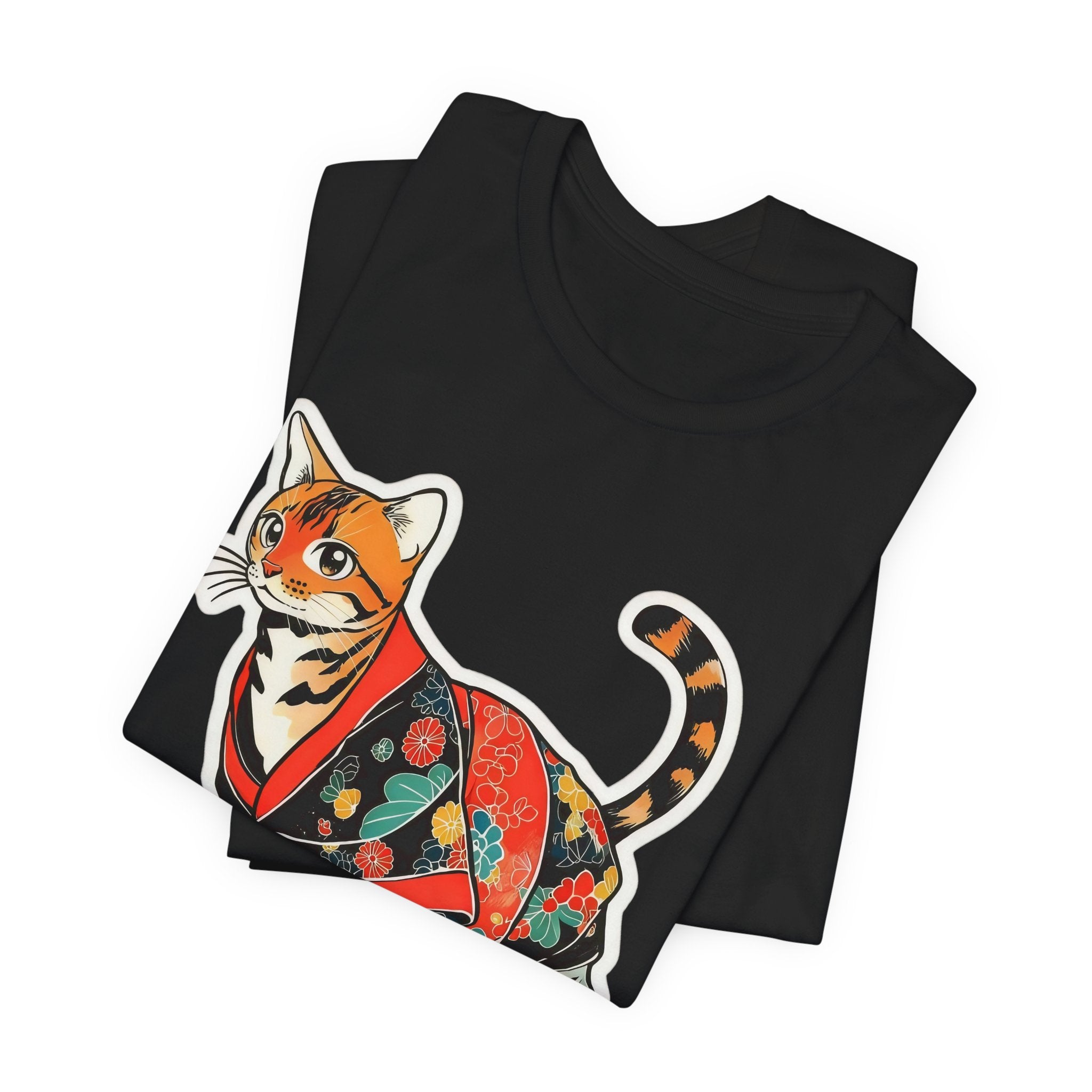 Cute Japanese Cat Shirt Kimono Kitty Tee