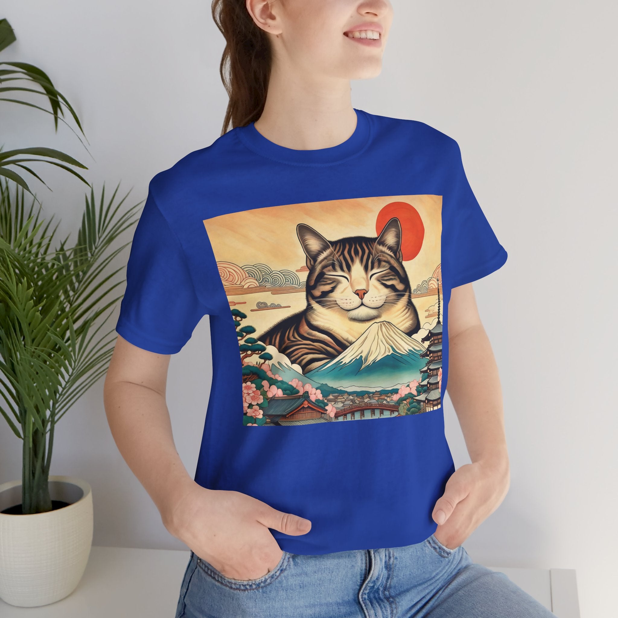 Sakura Mt. Fuji Cat T-Shirt