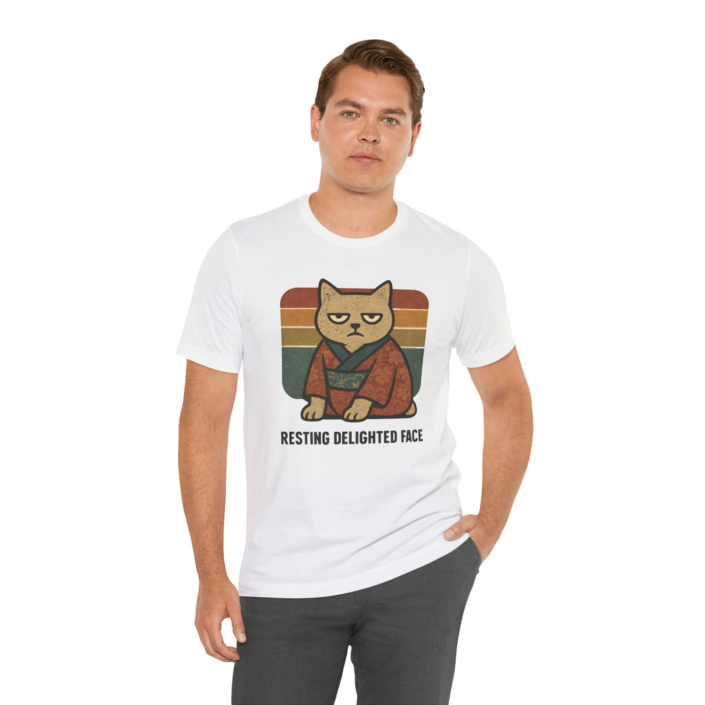 Resting Delighted Face - Grumpy Kimono Cat Vintage T-Shirt