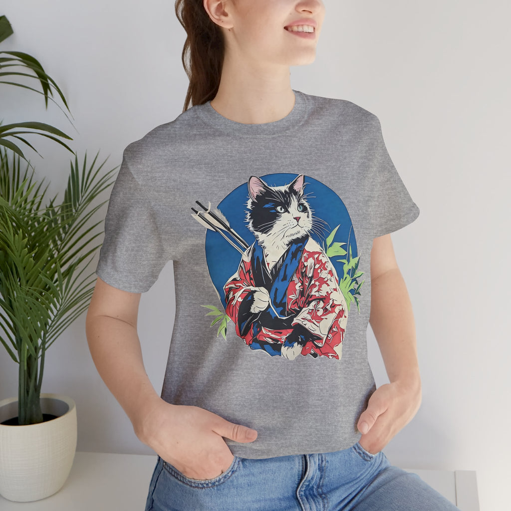 Cat Warrior T-Shirt: Kyudo Anime Graphic Tee