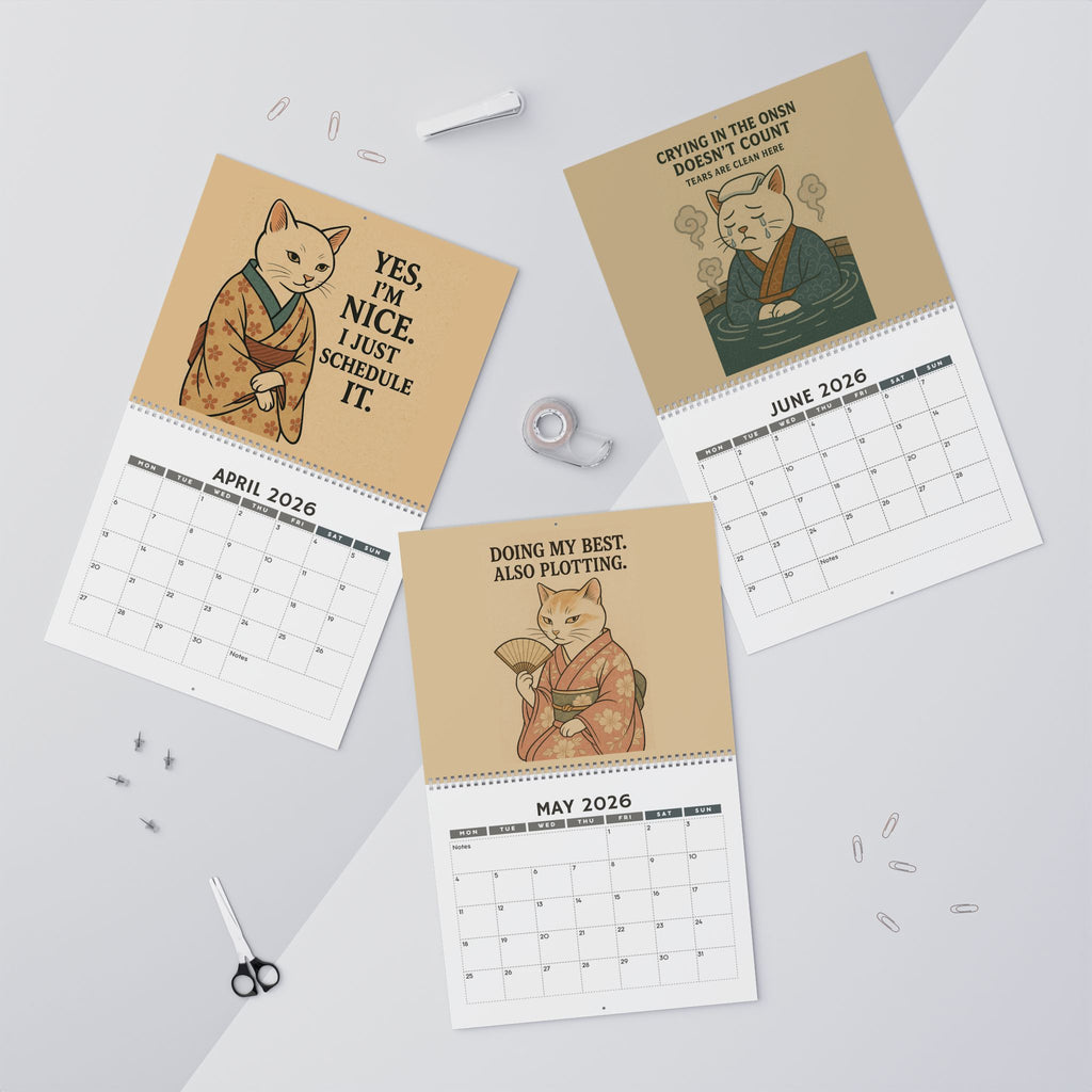 Quirky Quotes by Cats in Kimonos Wall Calendar 2026