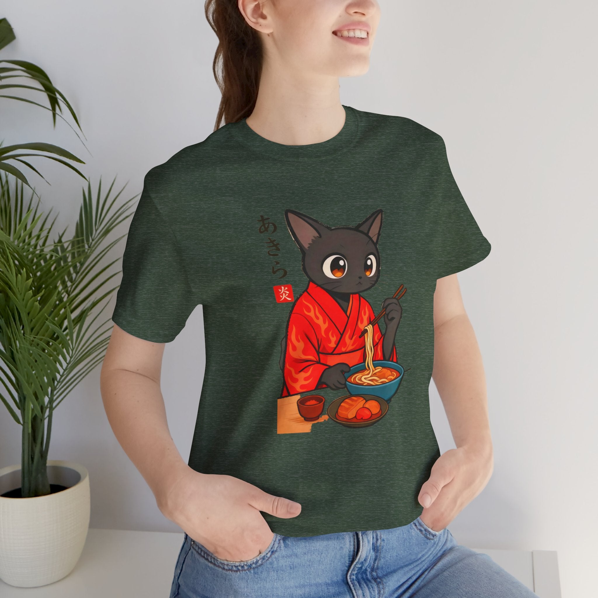 Spicy Ramen Black Cat Shirt - Japanese Noodle Cat Tee