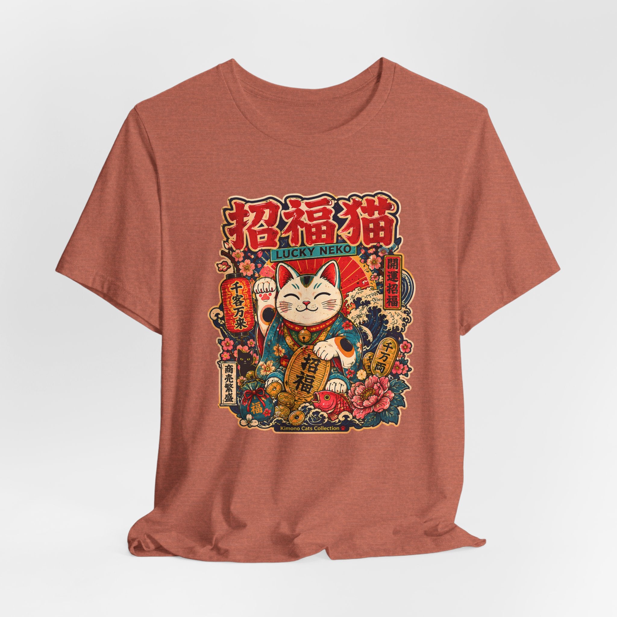 Lucky Maneki Neko T-Shirt — Vintage Japanese Cat Graphic Tee