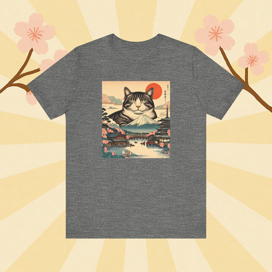 Sakura Mt. Fuji Cat T-Shirt