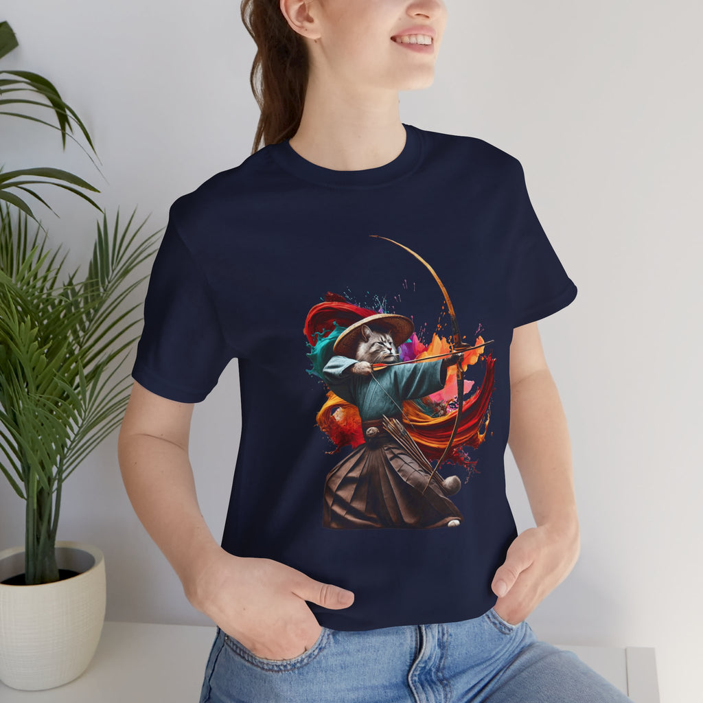 Kyudo Archer Cat Tee – Der Zen-Bogenmeister des feudalen Japans