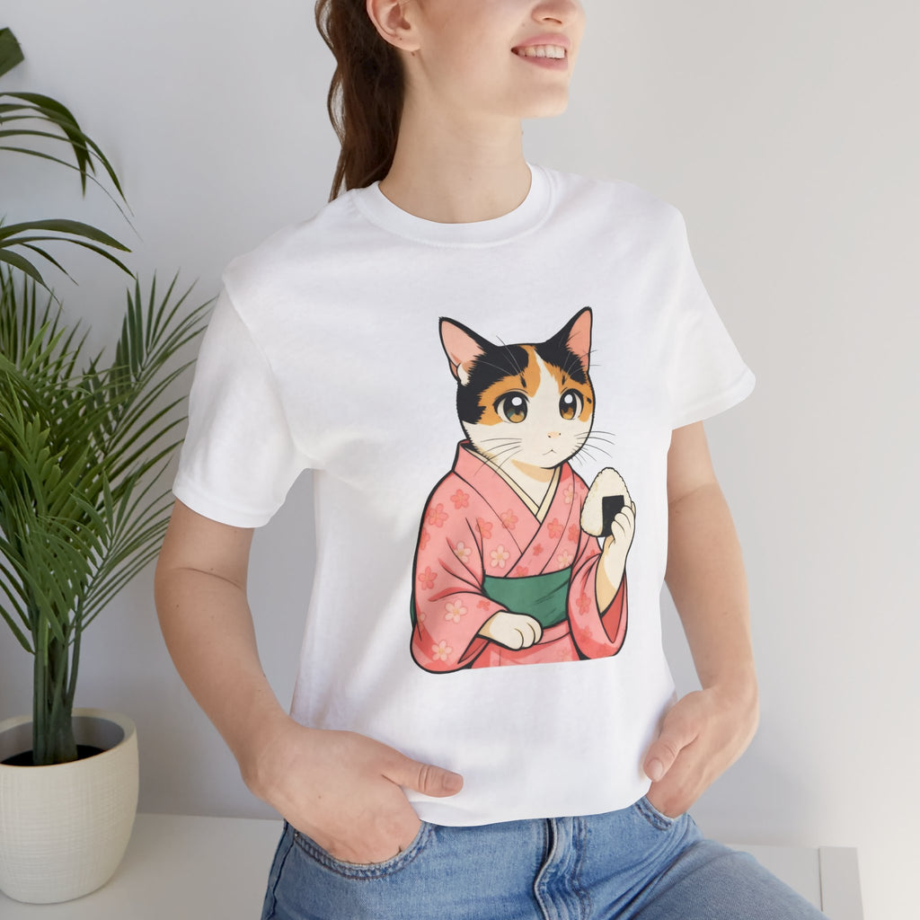 Onigiri Kimono Cat Shirt - Cute Japanese Comfort Food Tee