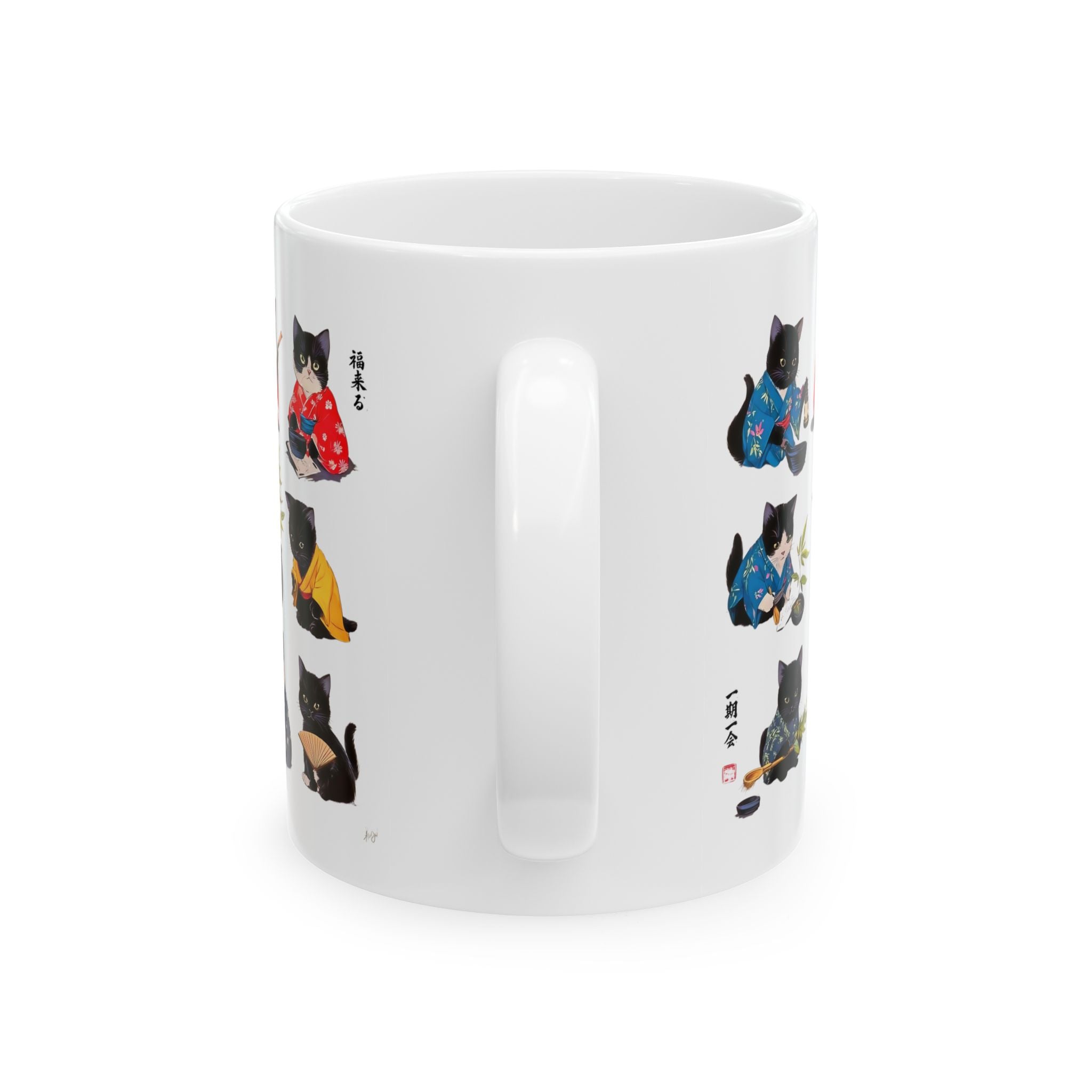 Hobby Cats in Kimonos Mug - Cute Cat Lover's Gift Featuring Adorable Feline Art - Kimono Cats Collection