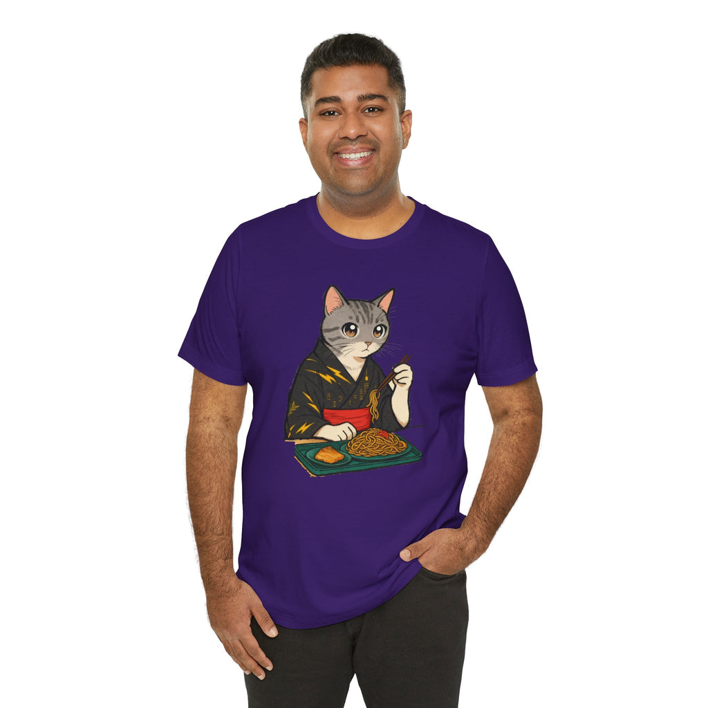 Yakisoba Noodle Cat Shirt - Japanese Street Food Kimono Cat Tee - Kimono Cats Collection