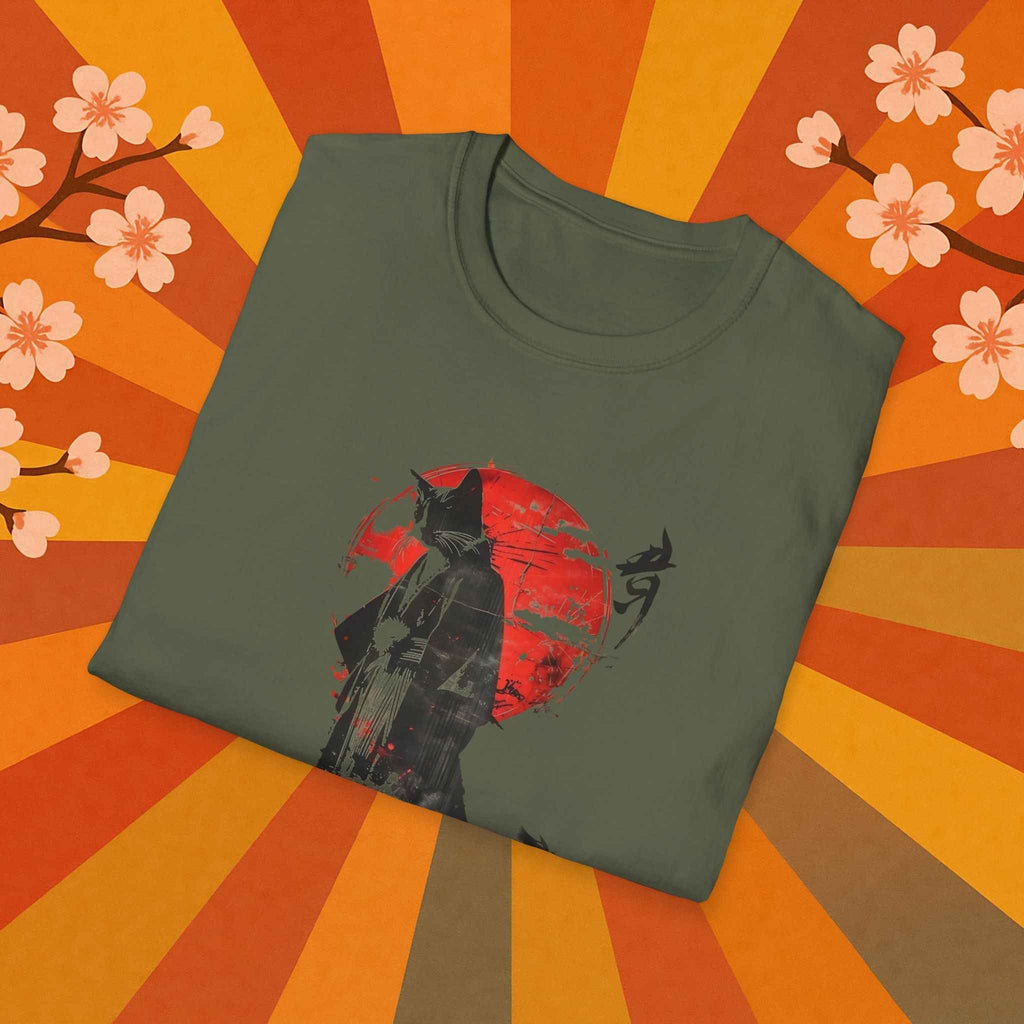 Samurai Cat Japanese Art T-Shirt
