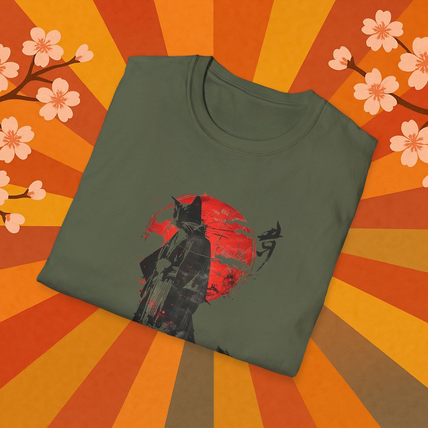 Samurai Cat Japanese Art T-Shirt
