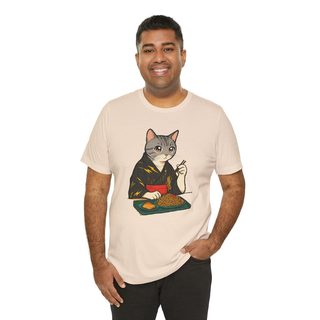 Yakisoba Noodle Cat Shirt - Japanese Street Food Kimono Cat Tee - Kimono Cats Collection