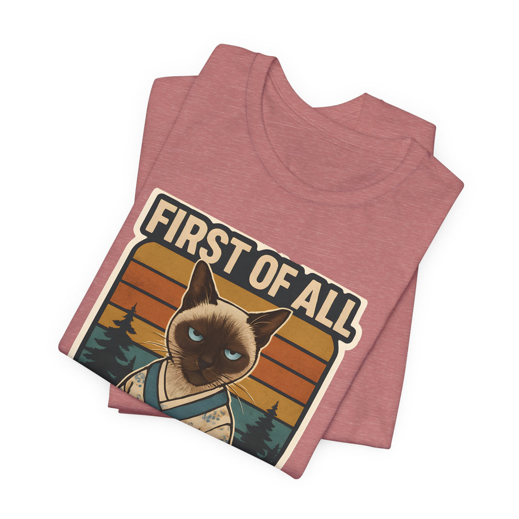 Siamese Cat Samurai "First of All I'm a Delight" T-Shirt