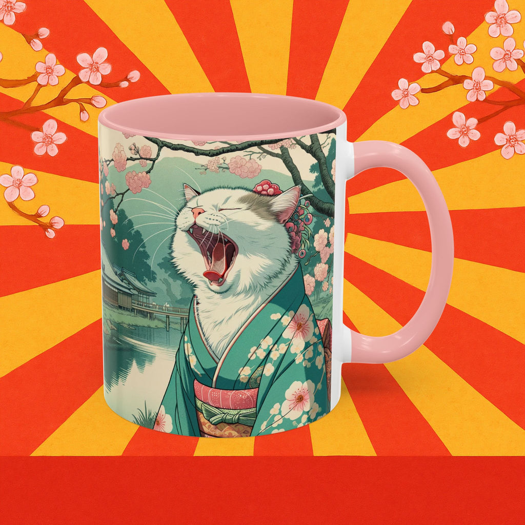 Cute Geisha Cat Mug - Kimono Cat Lover Gift