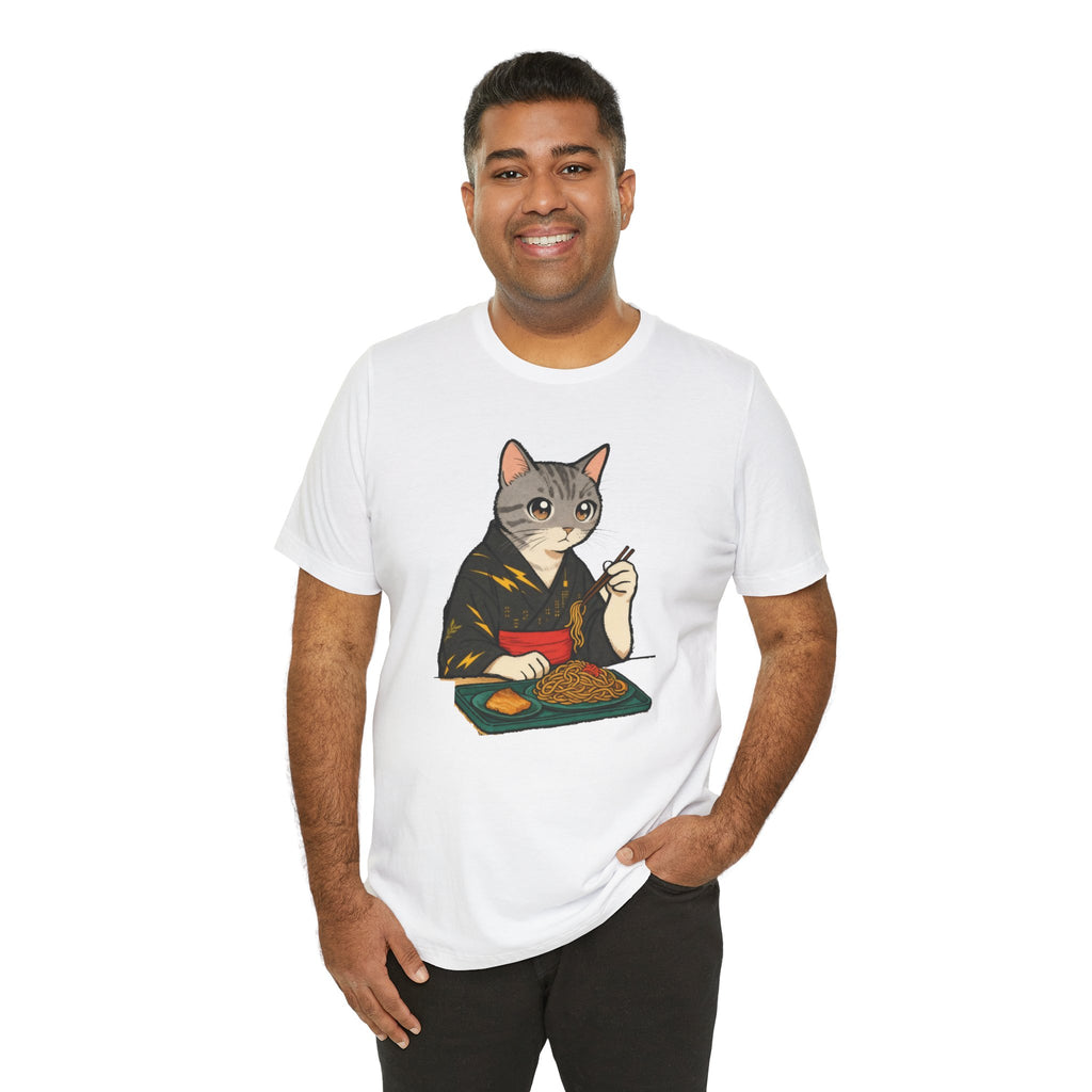 Yakisoba Noodle Cat Shirt - Japanese Street Food Kimono Cat Tee - Kimono Cats Collection