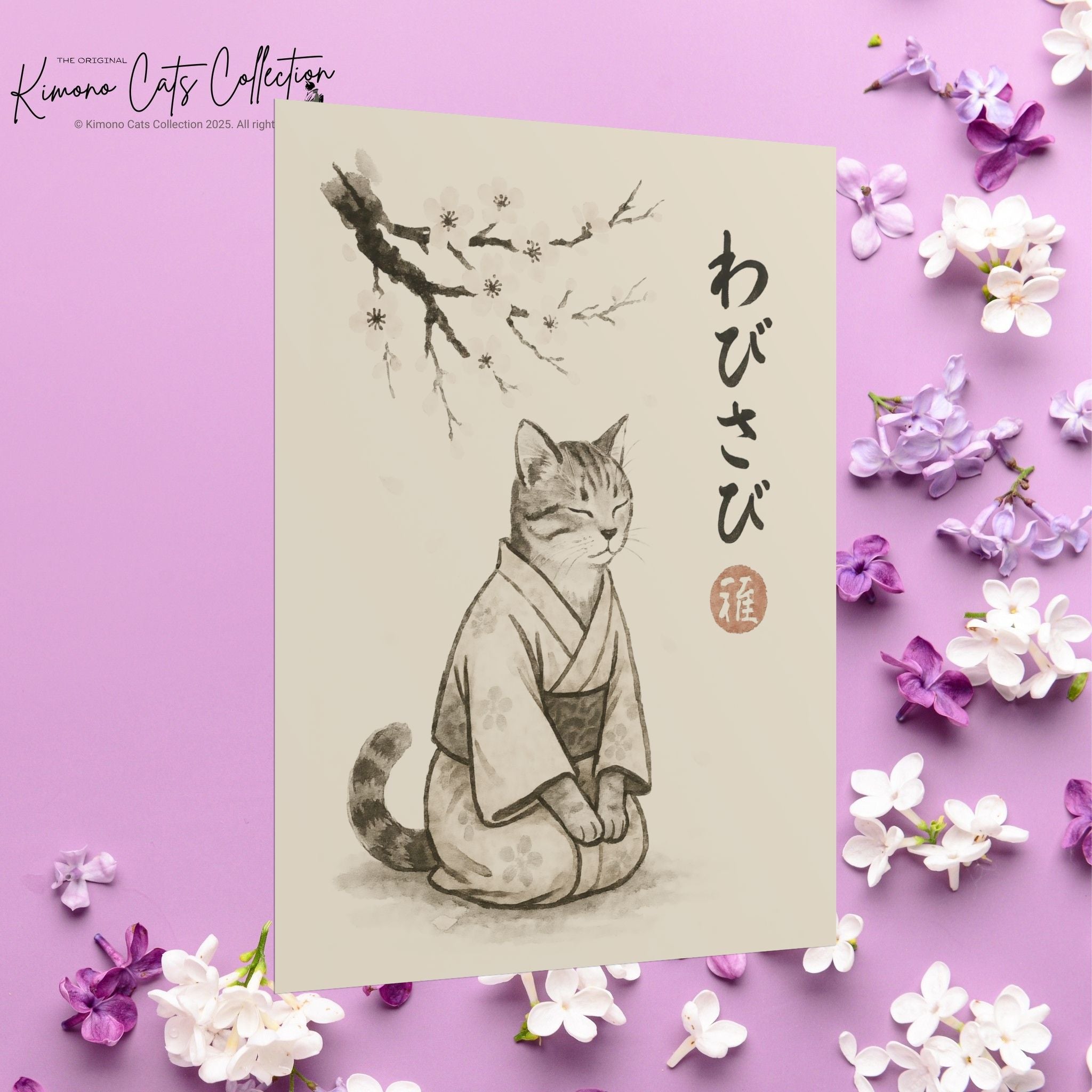 Wabisabi Cat | Japanese-Inspired Zen Wall Art