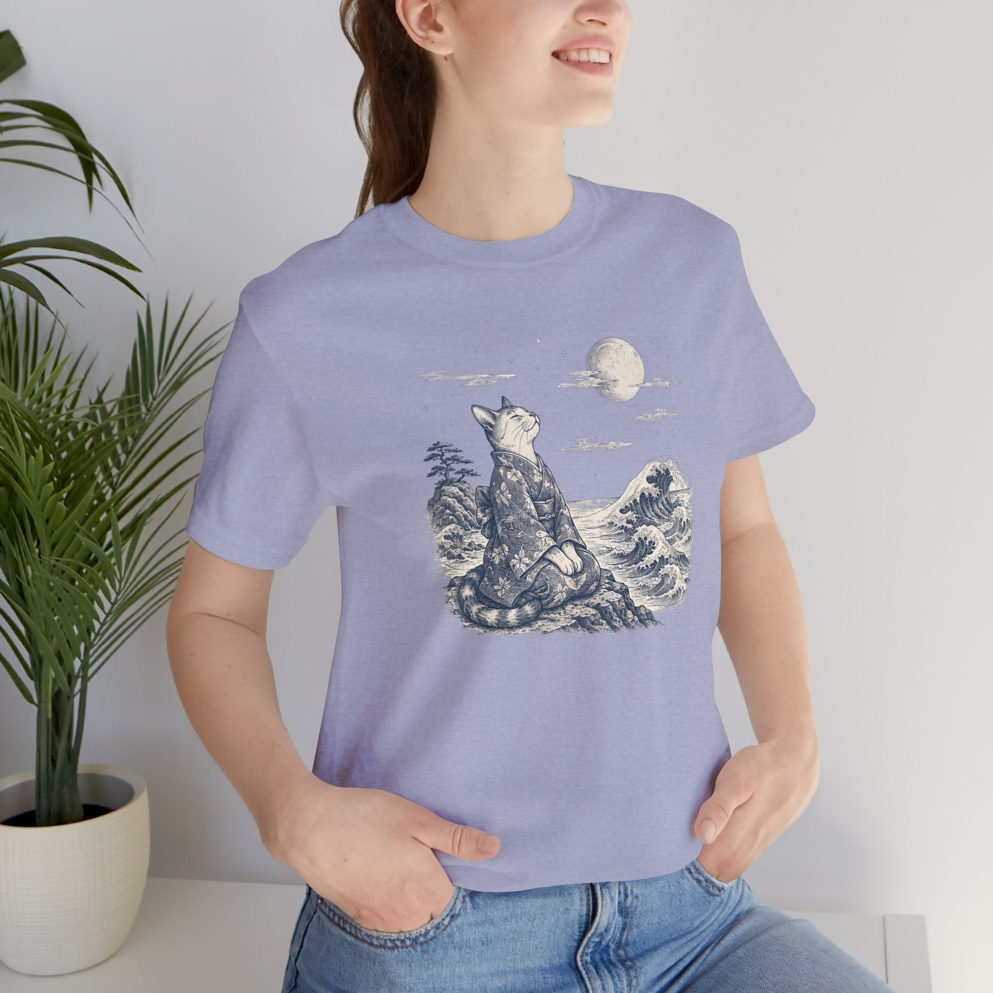 Moonlit Kimono Cat T-Shirt