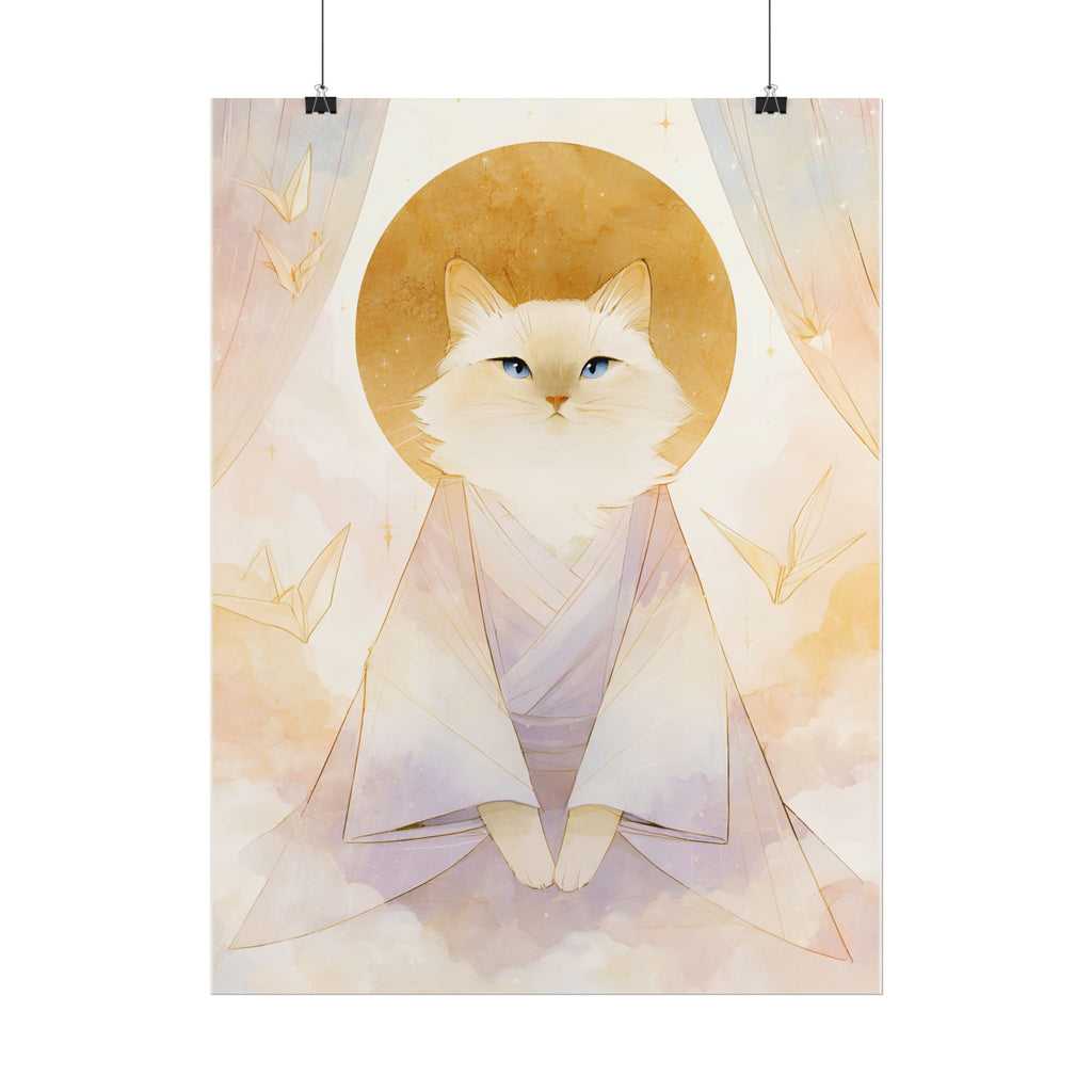 Cat Saint Poster - Sacred Ragdoll Art Print (Rolled Poster)