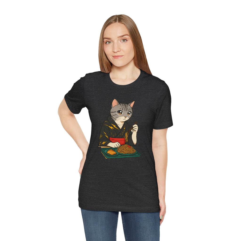 Yakisoba Noodle Cat Shirt - Japanese Street Food Kimono Cat Tee - Kimono Cats Collection