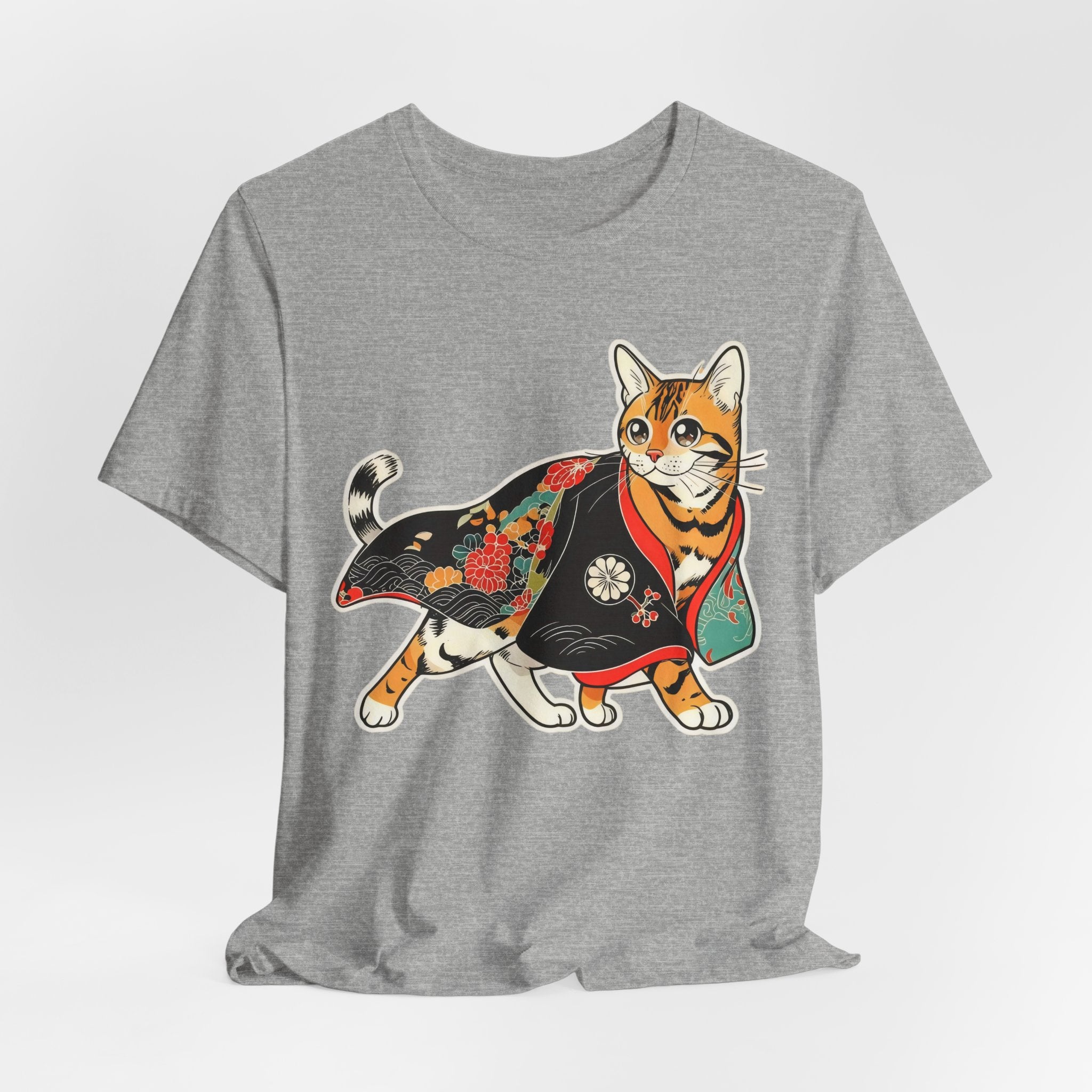 Japanese Neko Cat Shirt Calm Gift Tee, Kimono Neko Bengal