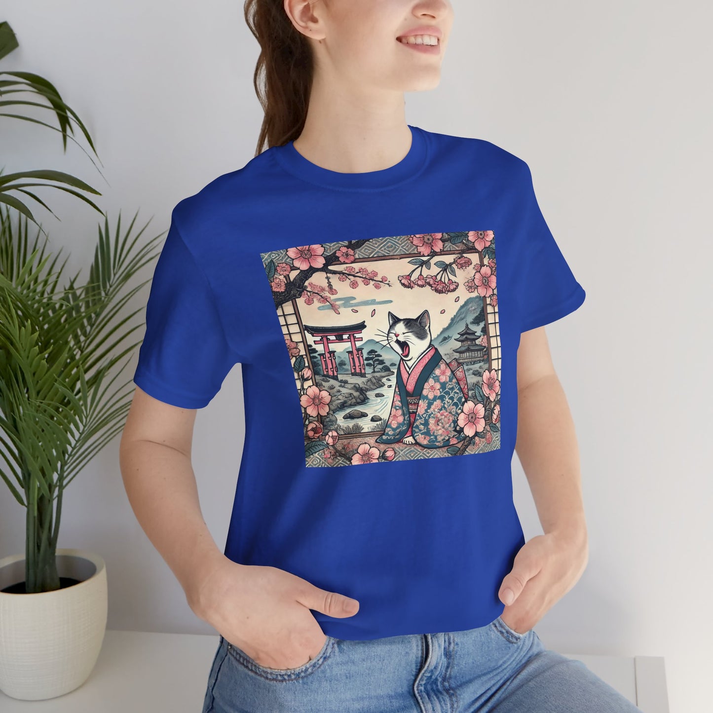 Kimono-Katze T-Shirt: Faule japanische Zen-Katze