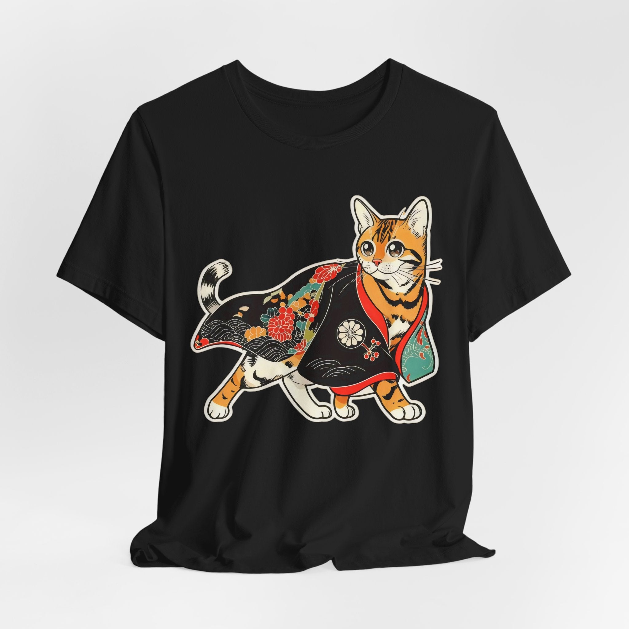 Japanese Neko Cat Shirt Calm Gift Tee, Kimono Neko Bengal