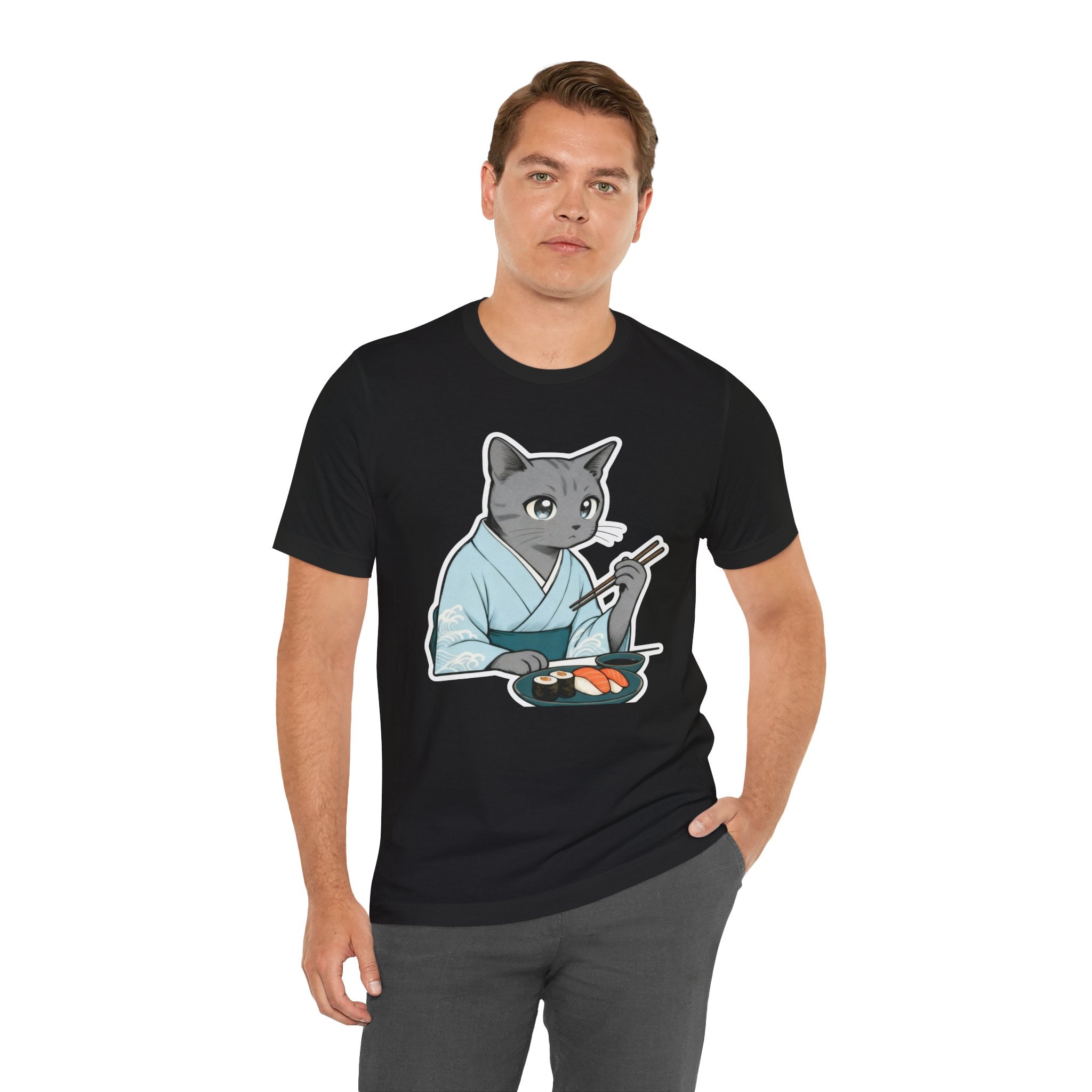 Sushi Kimono Cat Shirt - Japanese Dinner Date Cat Tee