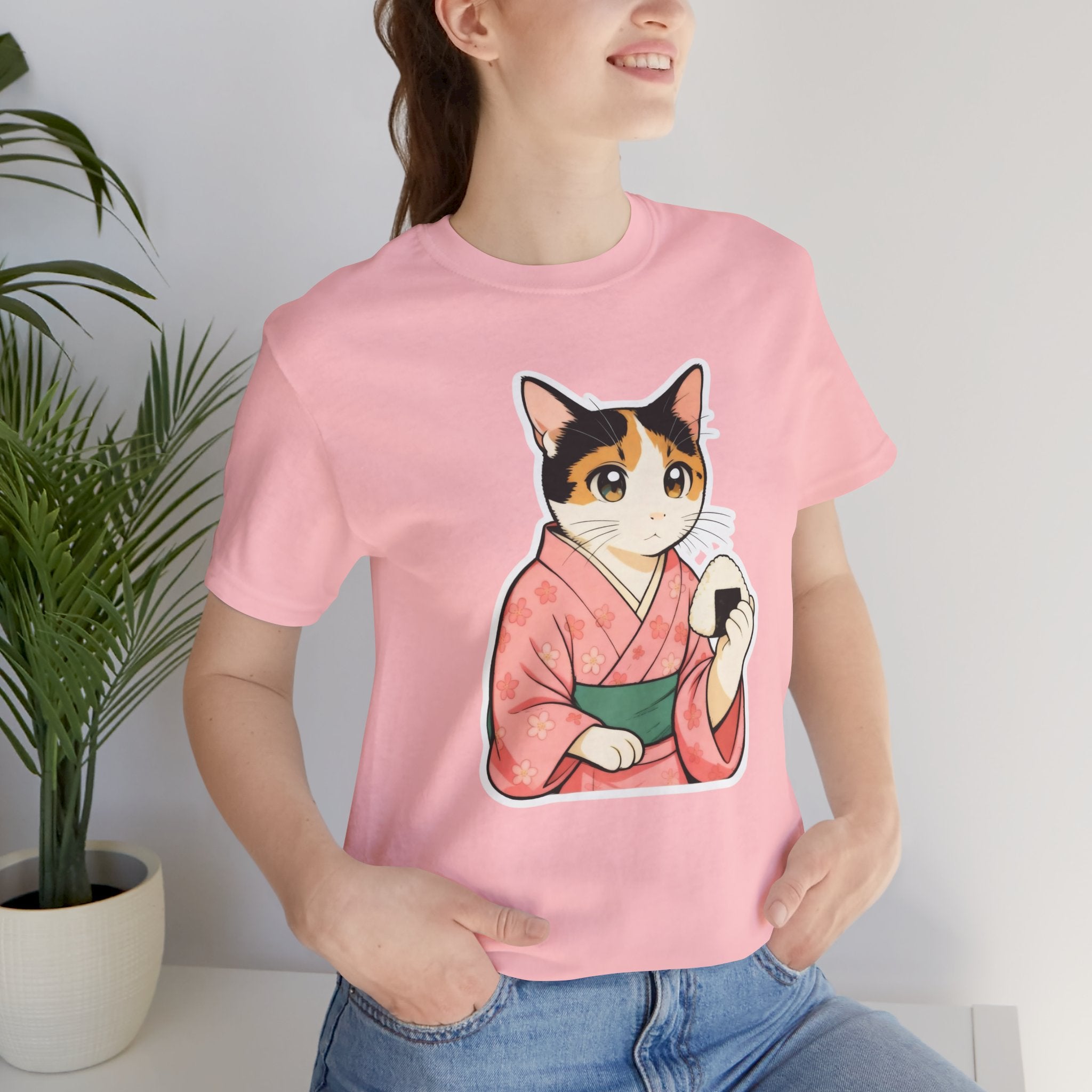 Onigiri Kimono Cat Shirt - Cute Japanese Comfort Food Tee