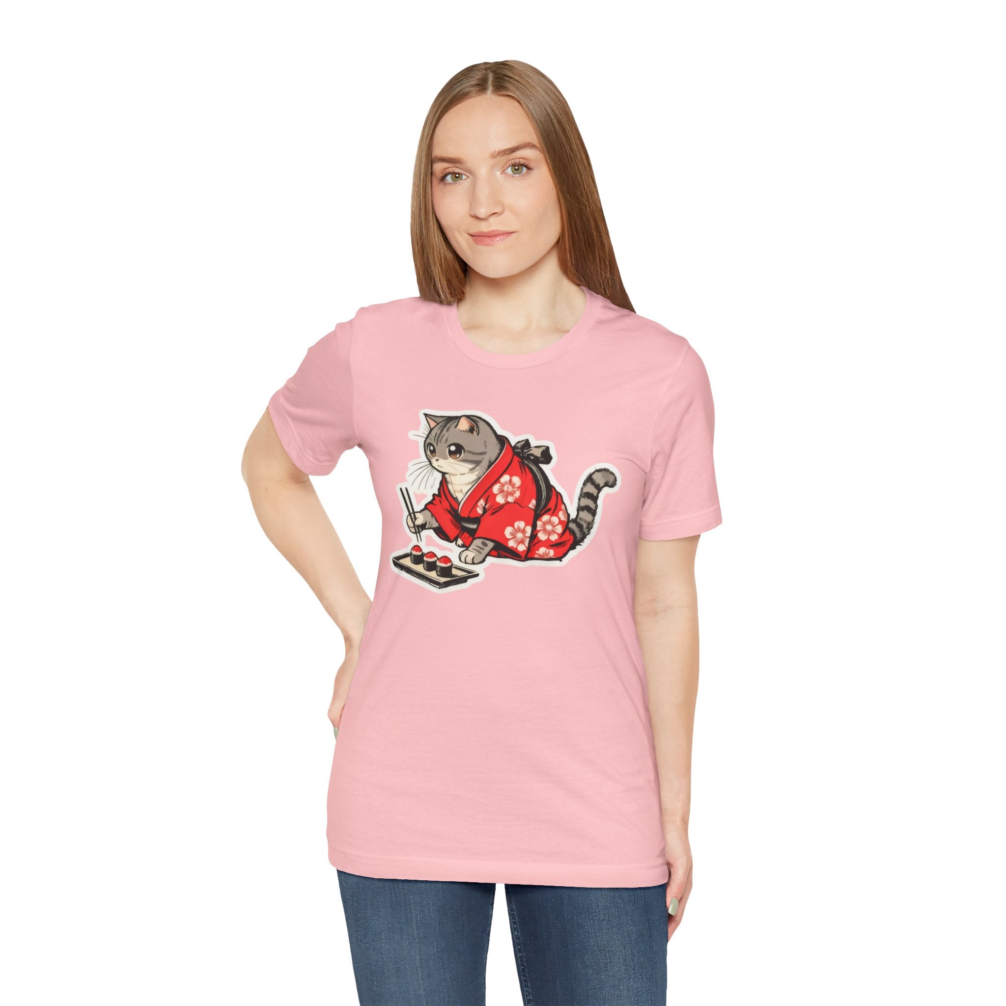 Sushi Cat T-Shirt - Kawaii Kimono Cat