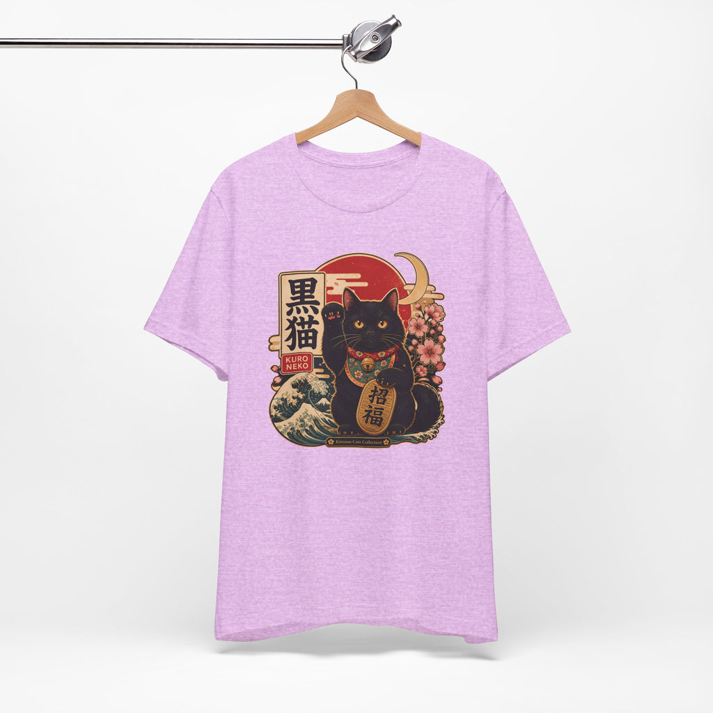 Black Maneki Neko T-Shirt — Lucky Cat Japanese Retro Graphic Tee
