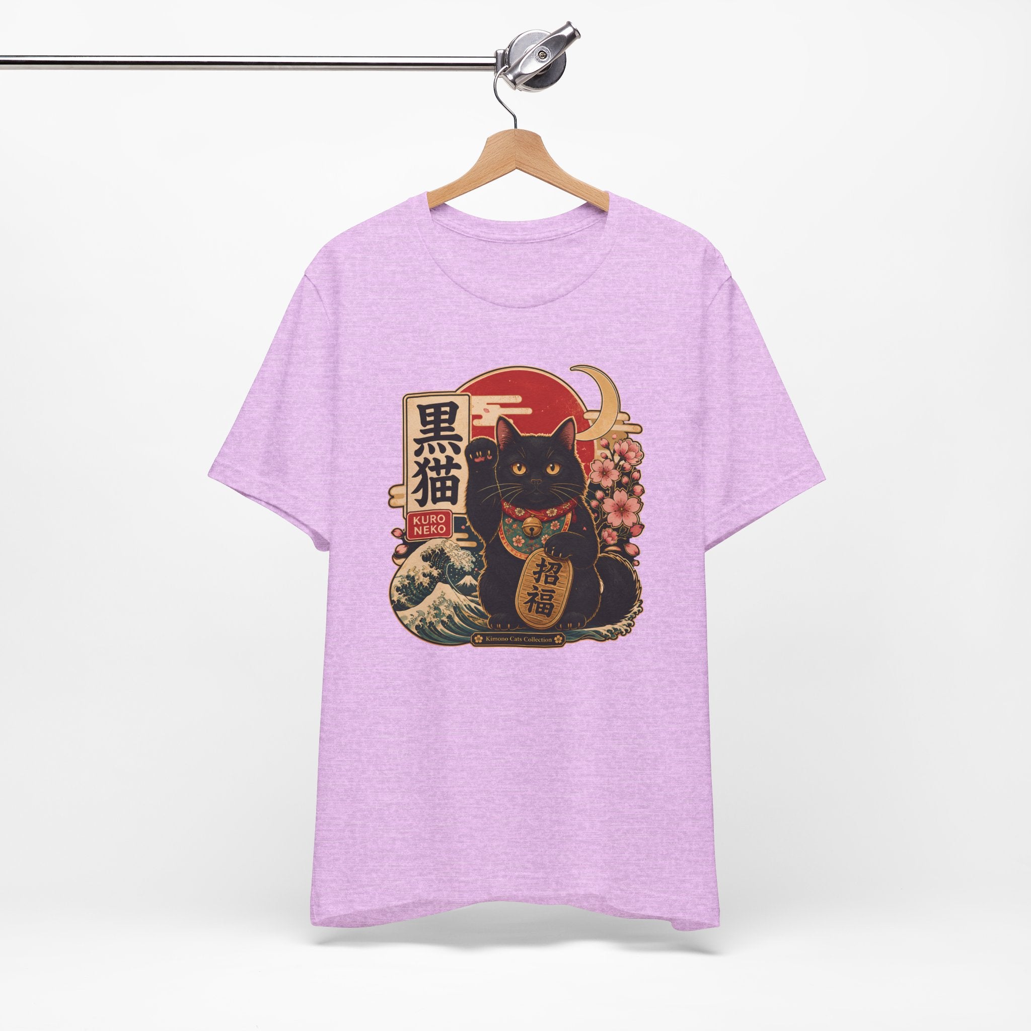 Black Maneki Neko T-Shirt — Lucky Cat Japanese Retro Graphic Tee