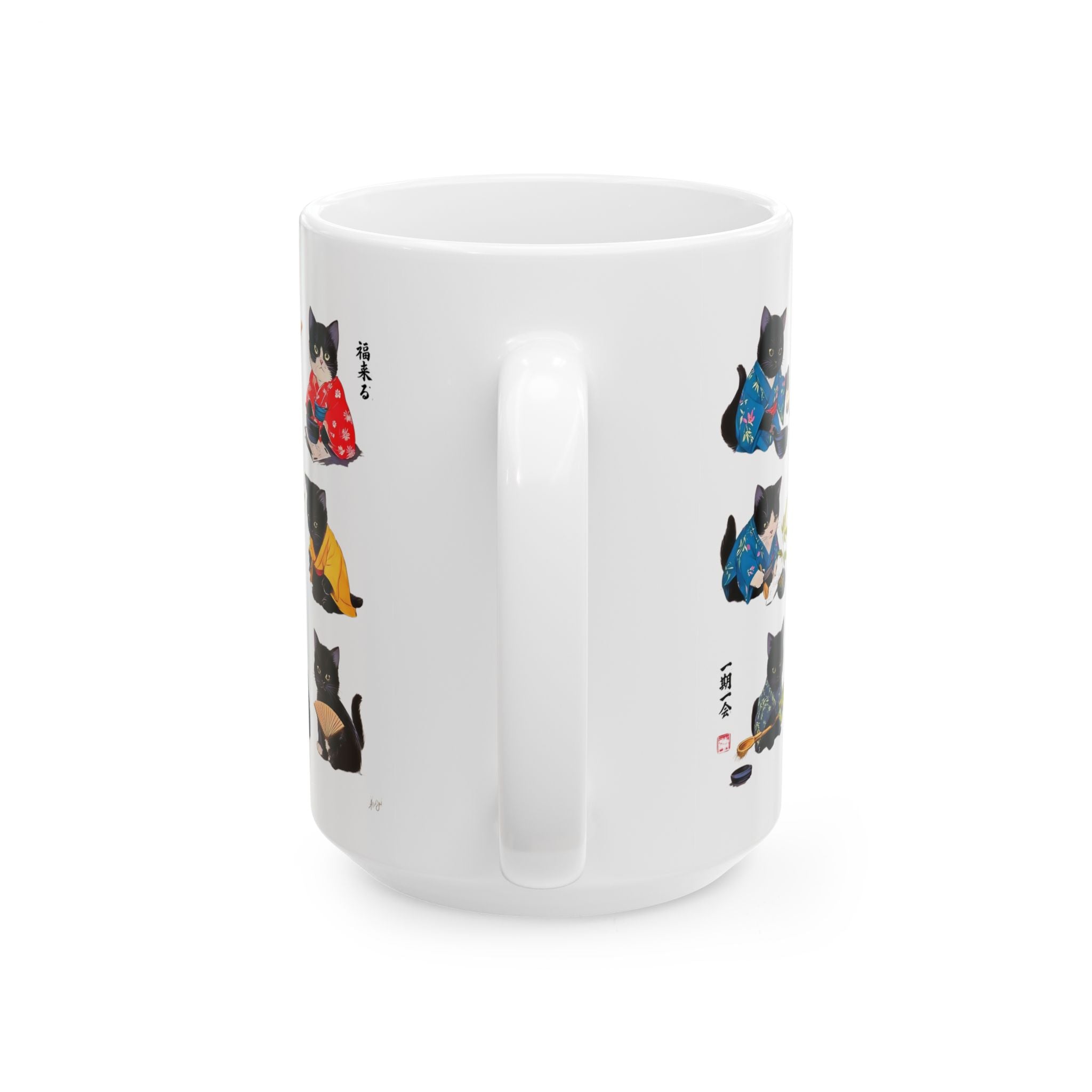 Hobby Cats in Kimonos Mug - Cute Cat Lover's Gift Featuring Adorable Feline Art - Kimono Cats Collection
