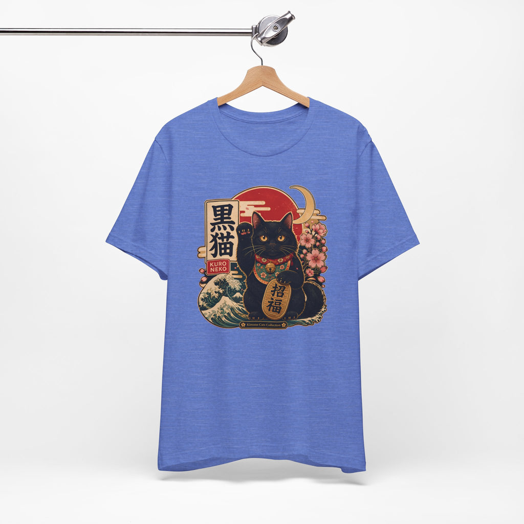 Black Maneki Neko T-Shirt — Lucky Cat Japanese Retro Graphic Tee