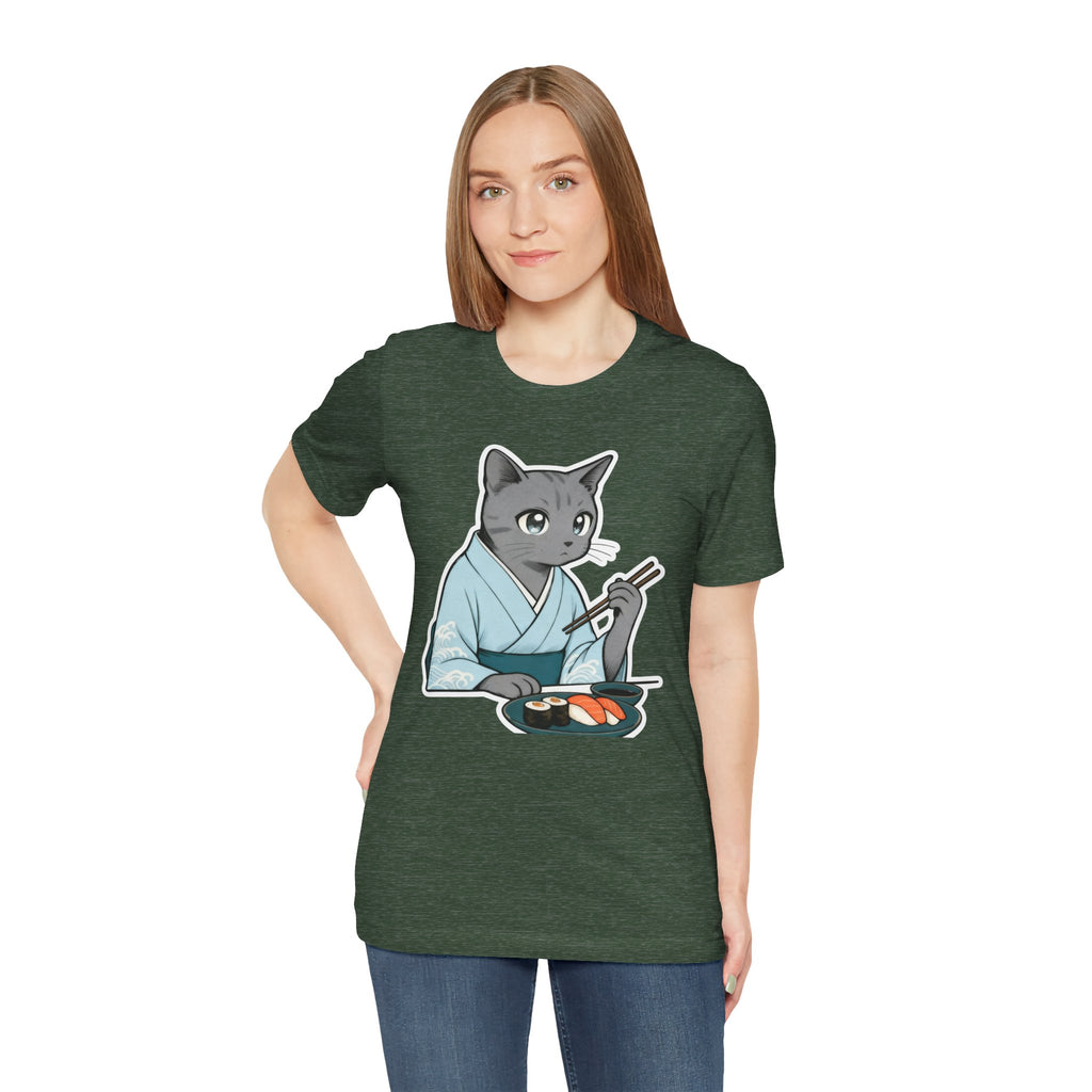Sushi Kimono Cat Shirt - Japanese Dinner Date Cat Tee